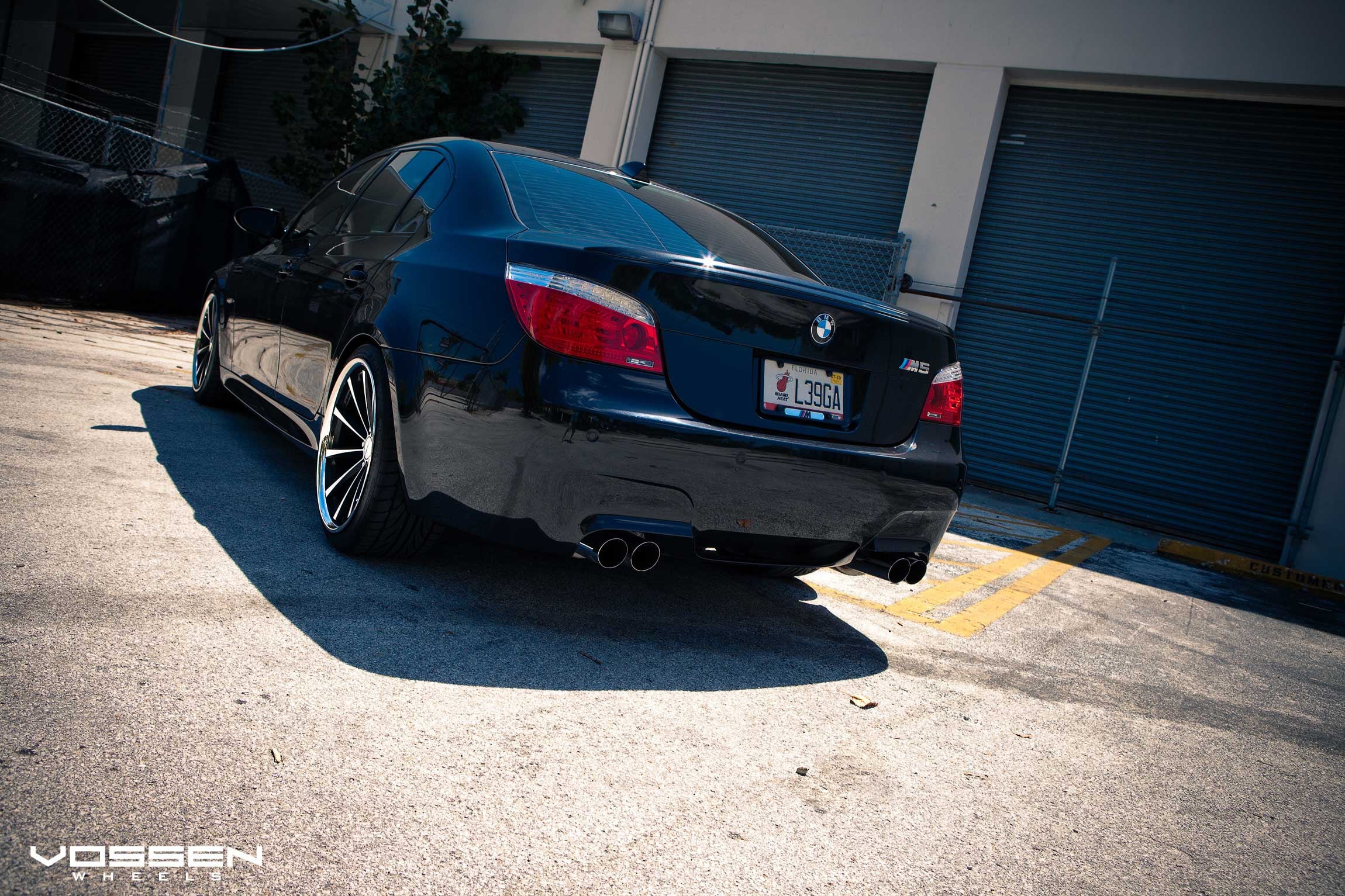 Black BMW M5 with Aftermarket Taillights - Photo by Vossen