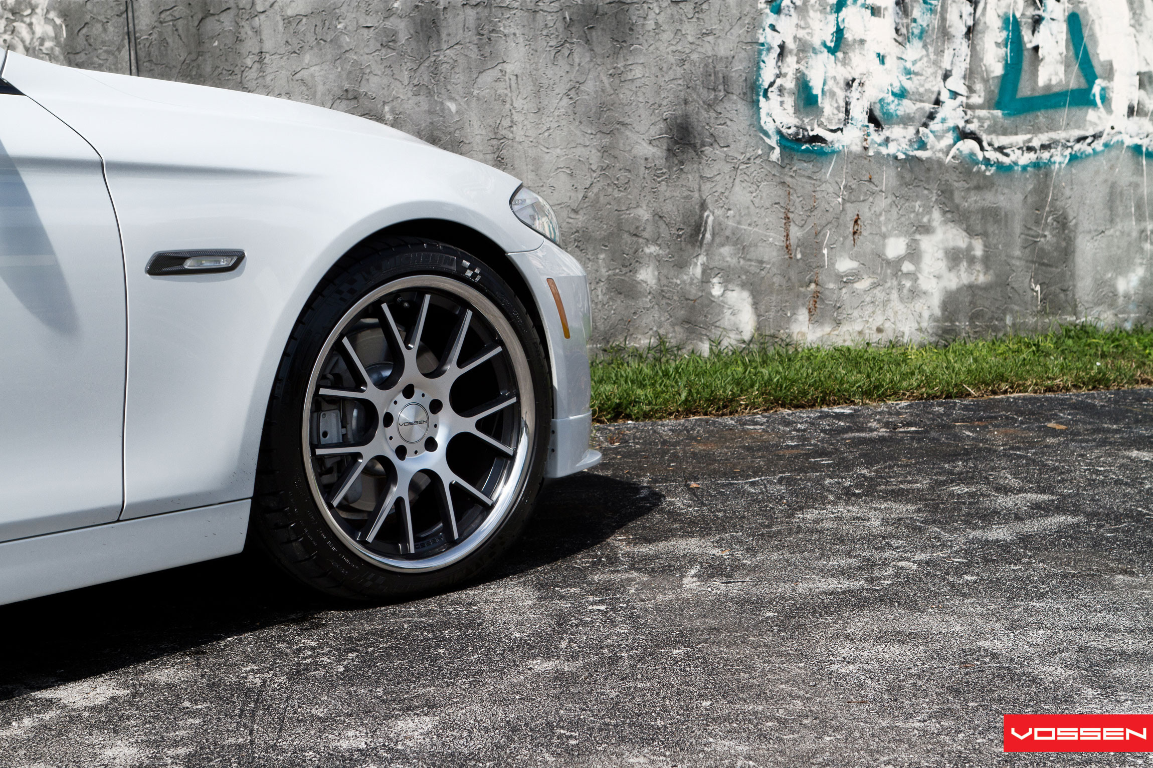 White BMW 5-Series with Vossen VFS Series Wheels - Photo by Vossen