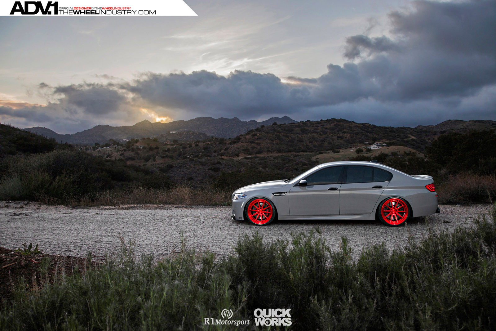 Aftermarket Side Skirts on Gray BMW M5 - Photo by ADV.1