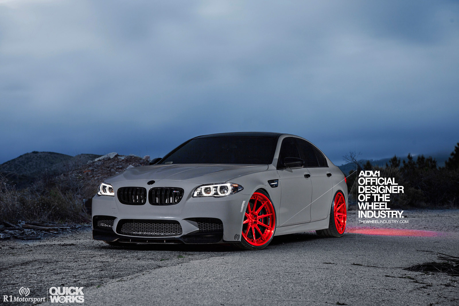 Aftermarket Front Bumper on Gray BMW M5 - Photo by ADV.1