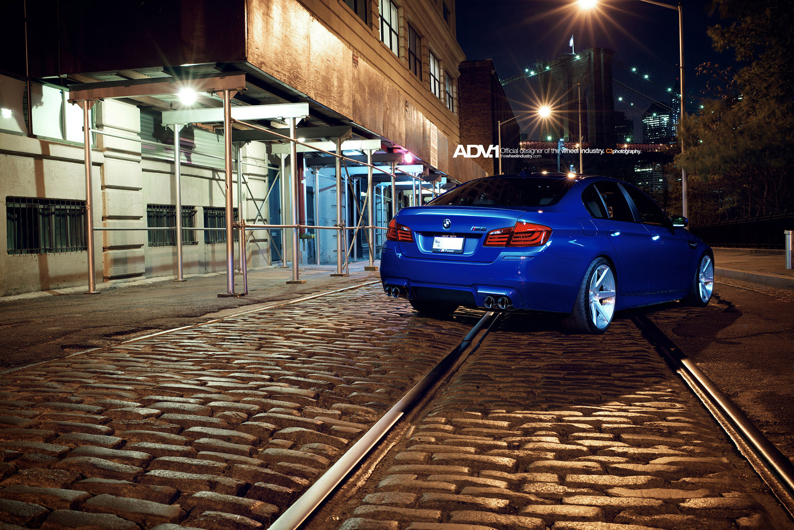 Custom Rear Bumper on Blue BMW M5 - Photo by ADV.1