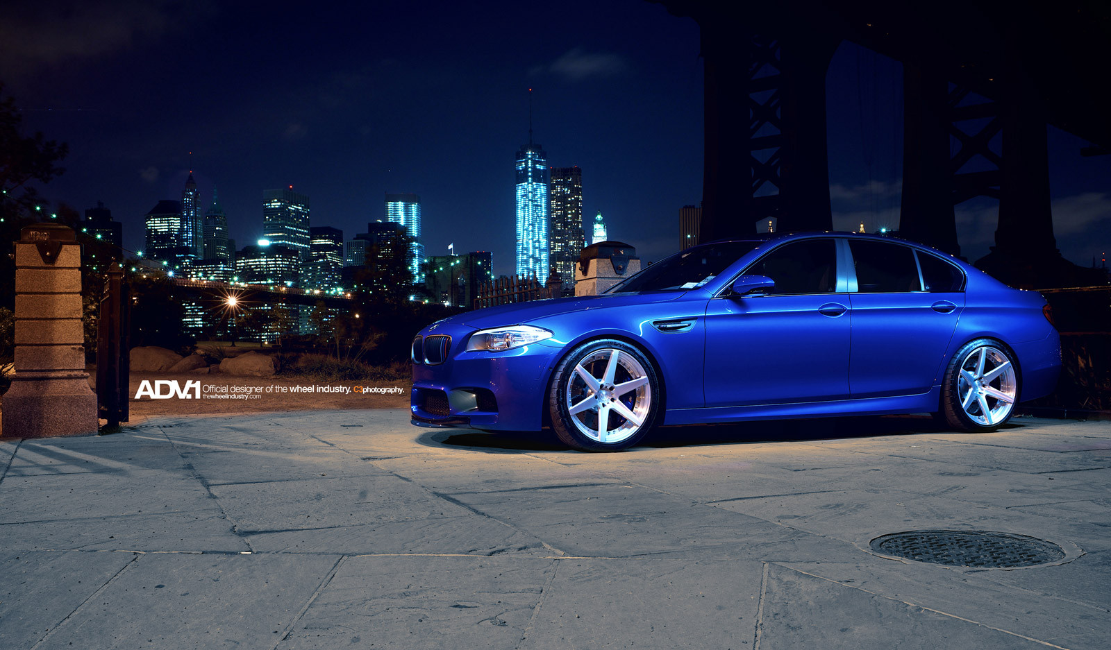 Blue BMW M5 with ADV6 Custom Wheels - Photo by ADV.1
