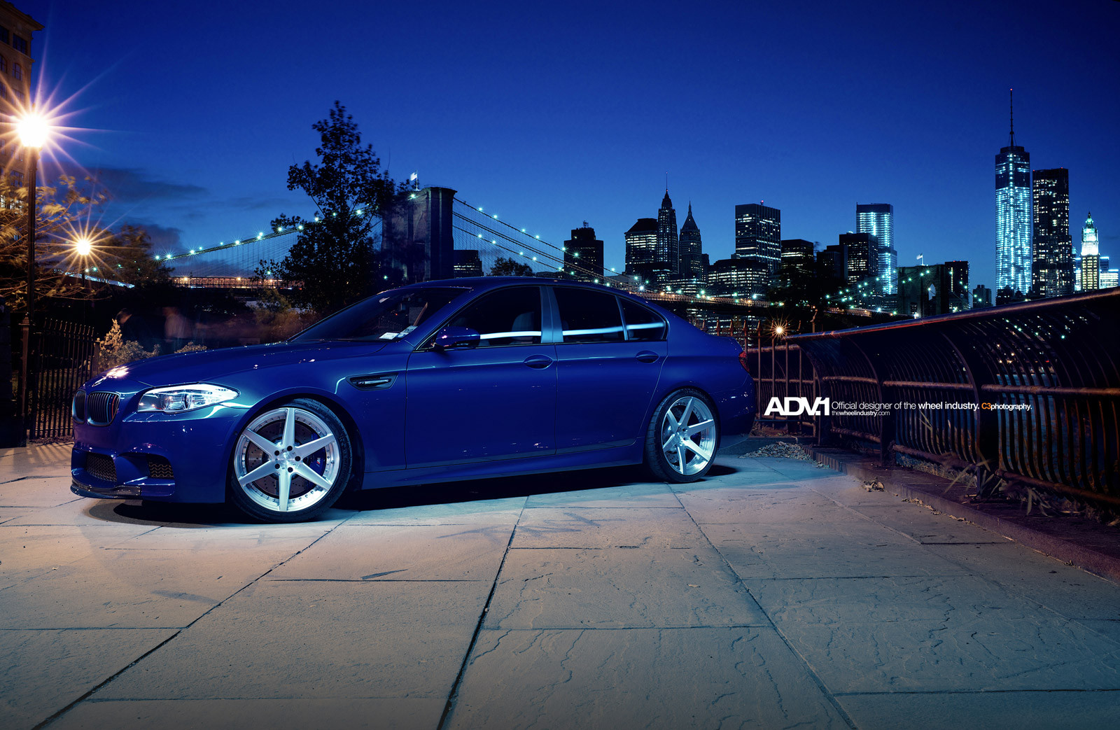 21 Inch Brushed ADV6 Rims on Blue BMW M5 - Photo by ADV.1