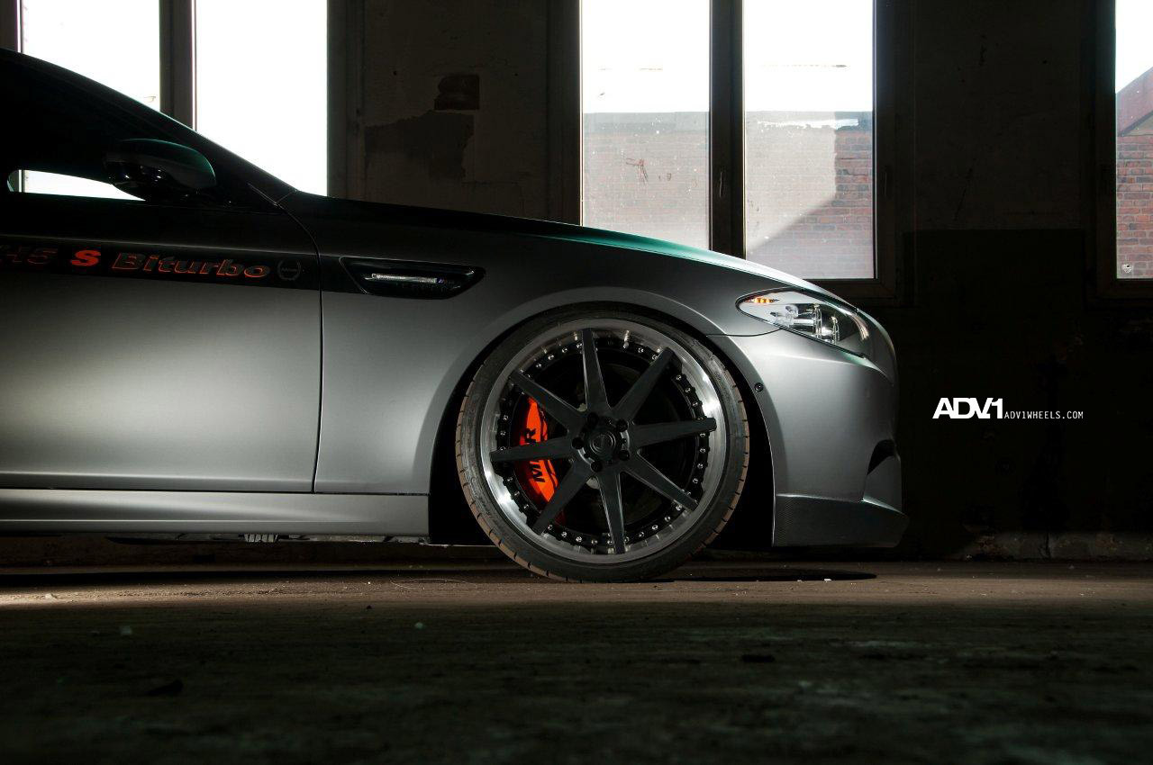 Gray BMW M5 with Matte Black ADV1 Wheels - Photo by ADV.1