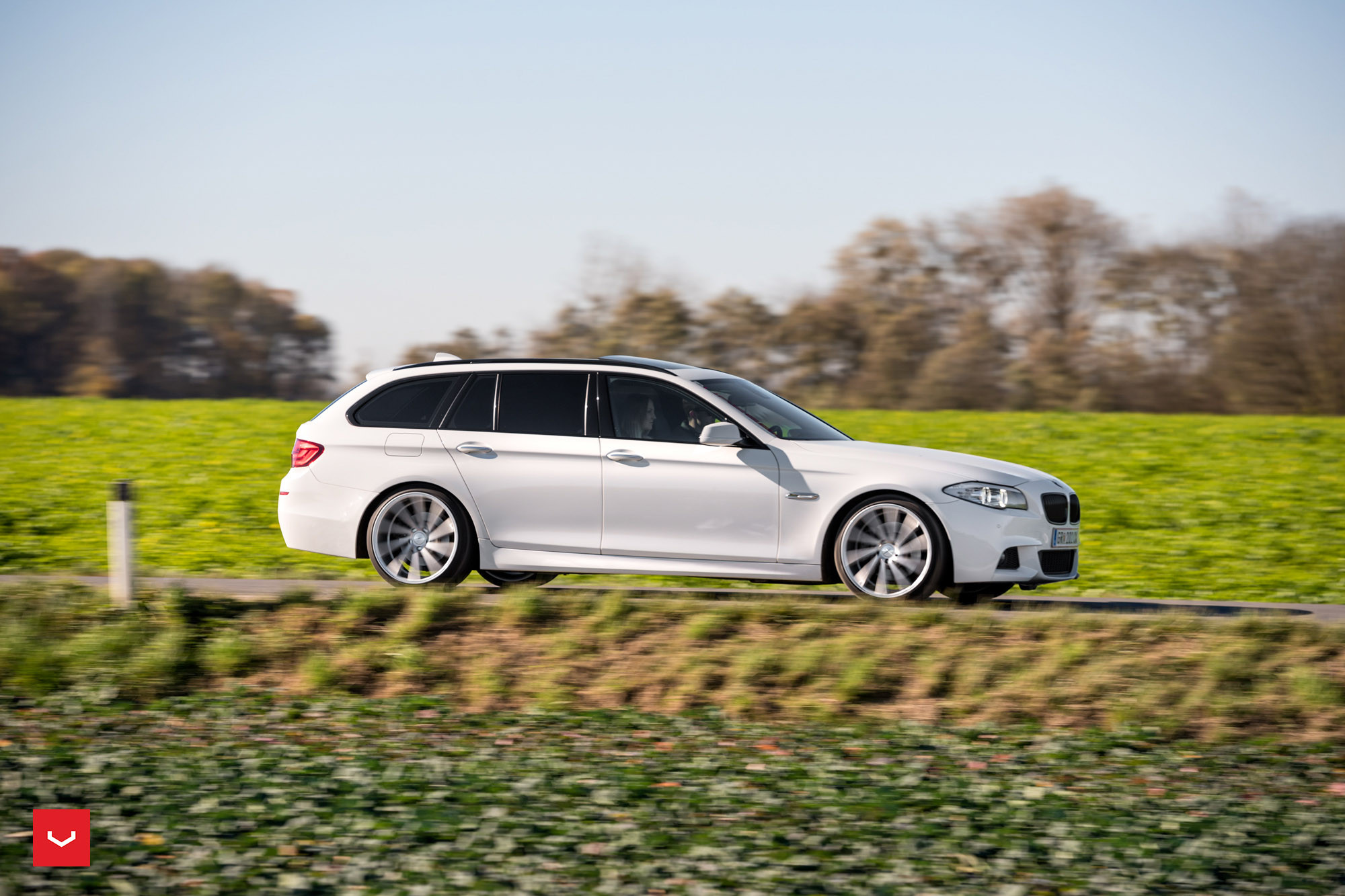 Vossen CVT Series Chrome Wheels on White BMW 5-Series - Photo by Vossen