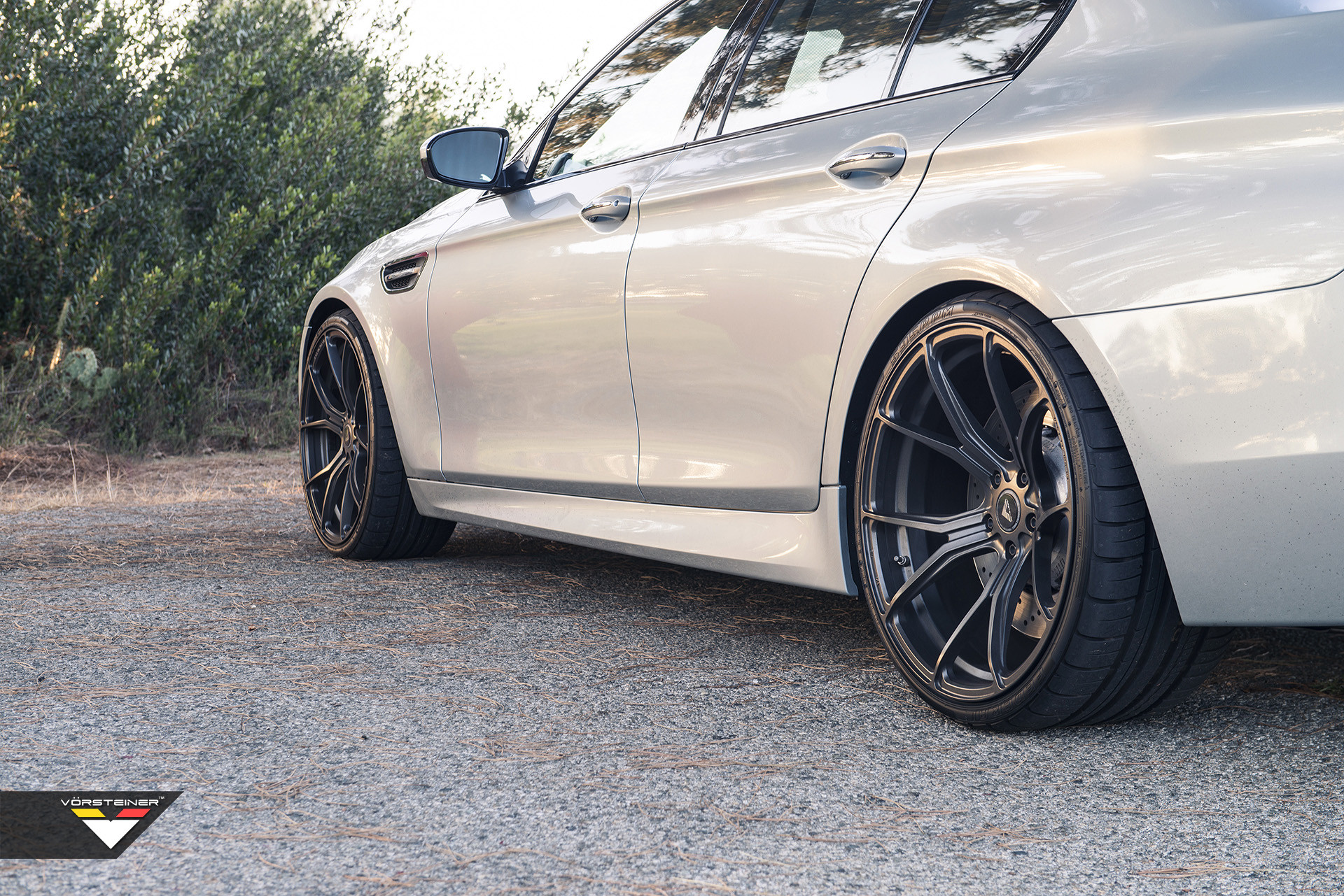 Silver BMW 5-Series with Matte Black Vorsteiner Wheels - Photo by Vorstiner