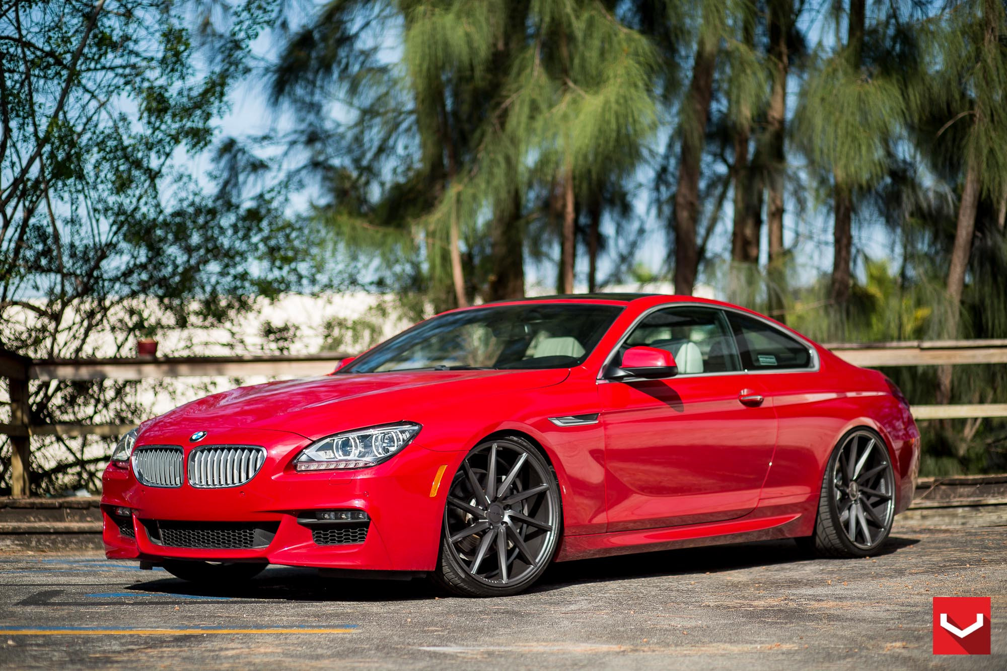 Black CVT Series Vossen Wheels on Red BMW 6-Series - Photo by Vossen