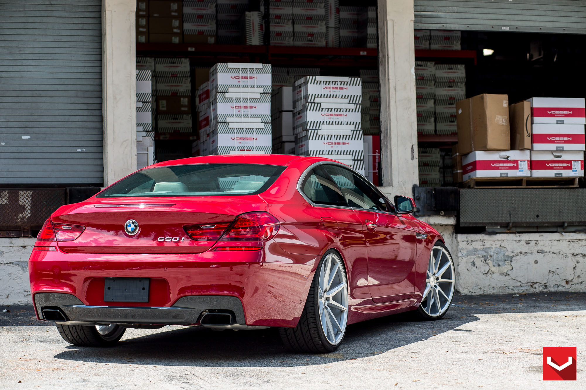 Aftermarket Rear Bumper Cover on Red BMW 6-Series - Photo by Vossen
