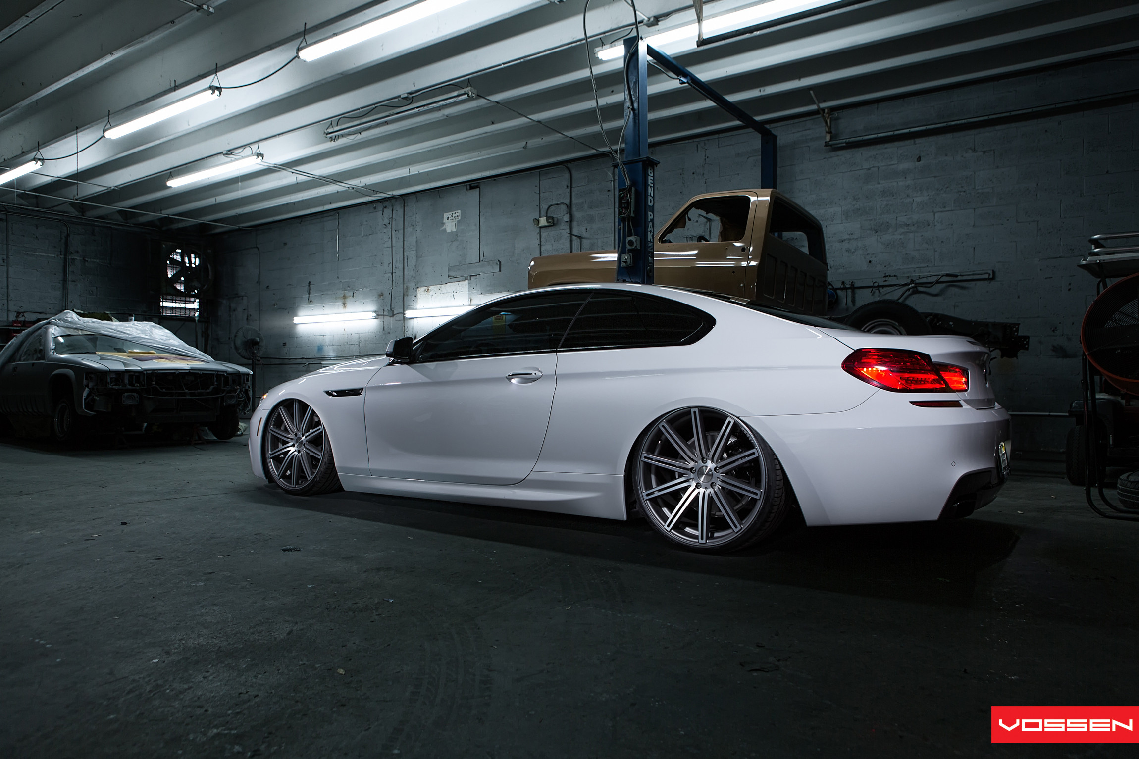 Red LED Taillights on Custom White BMW 6-Series - Photo by Vossen