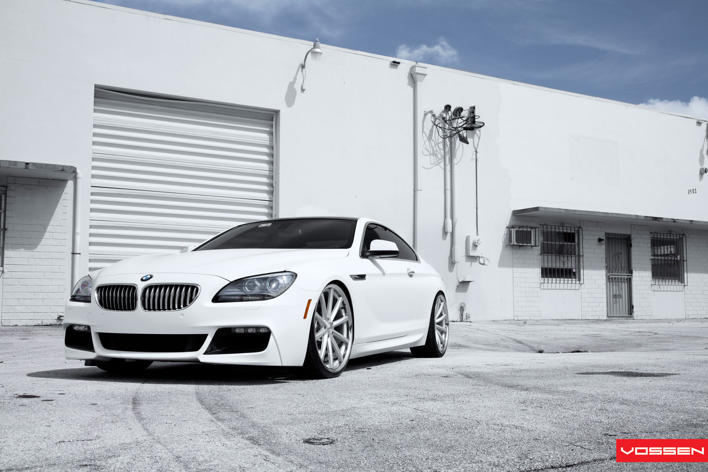 Custom Front Bumper on White BMW 6-Series - Photo by Vossen