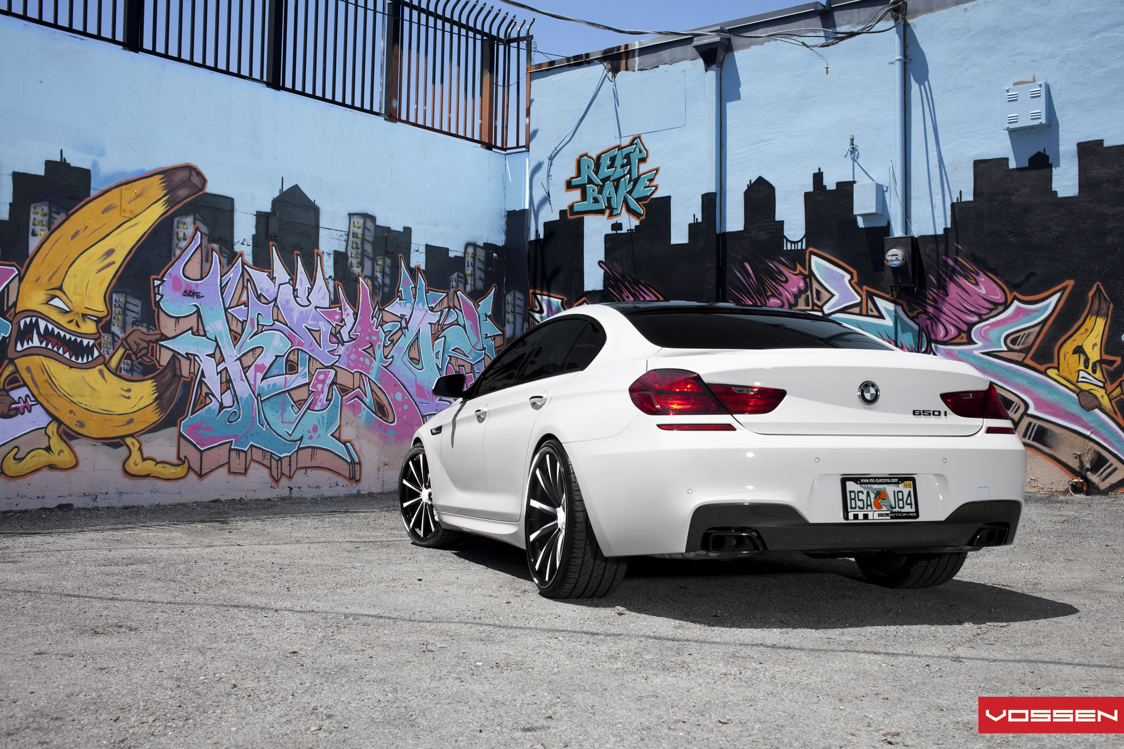 Aftermarket Rear Bumper Cover on White BMW 6-Series - Photo by Vossen