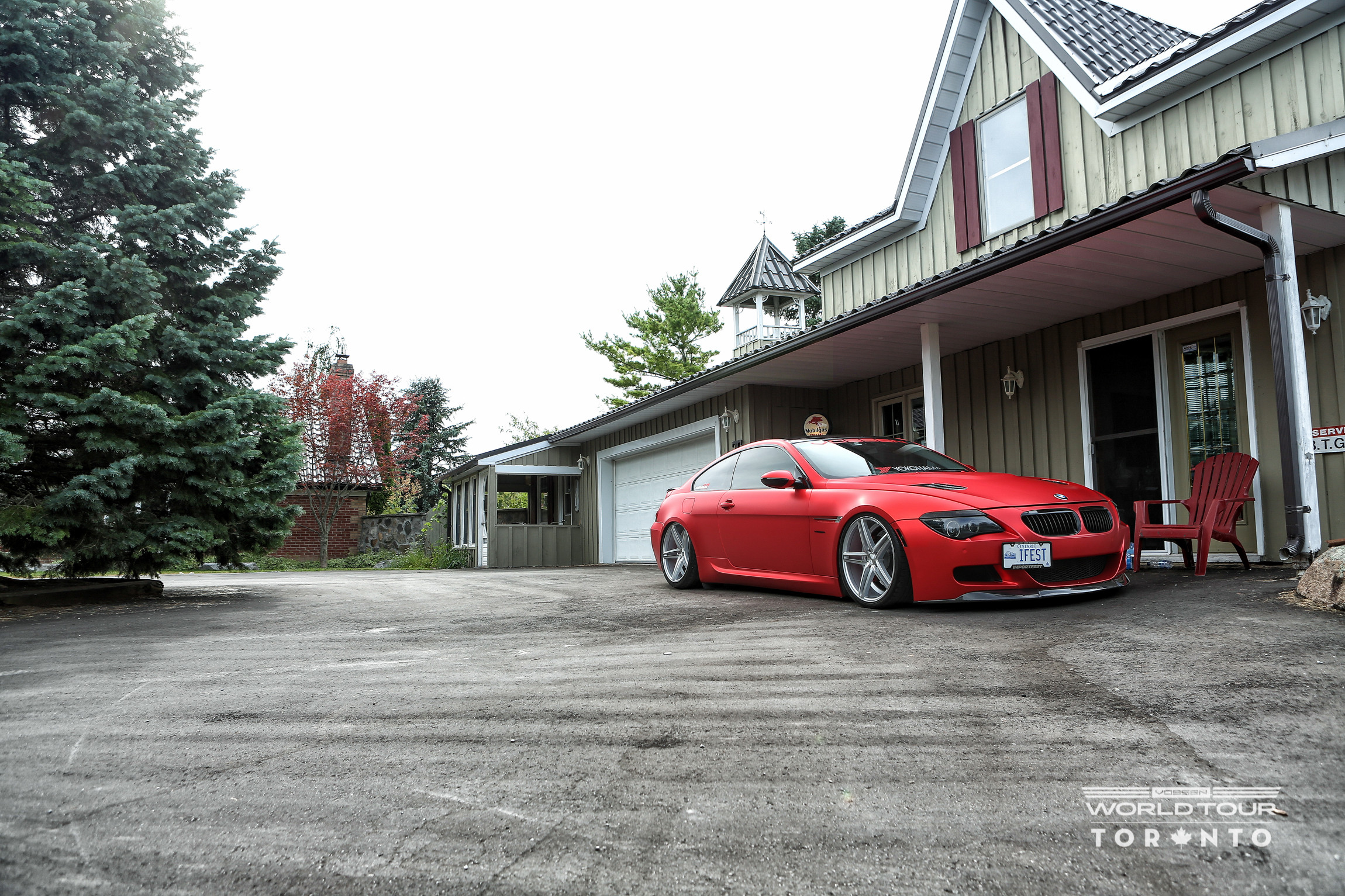 Lowered Red Matte BMW 6-Series on Vossen Rims - Photo by Vossen