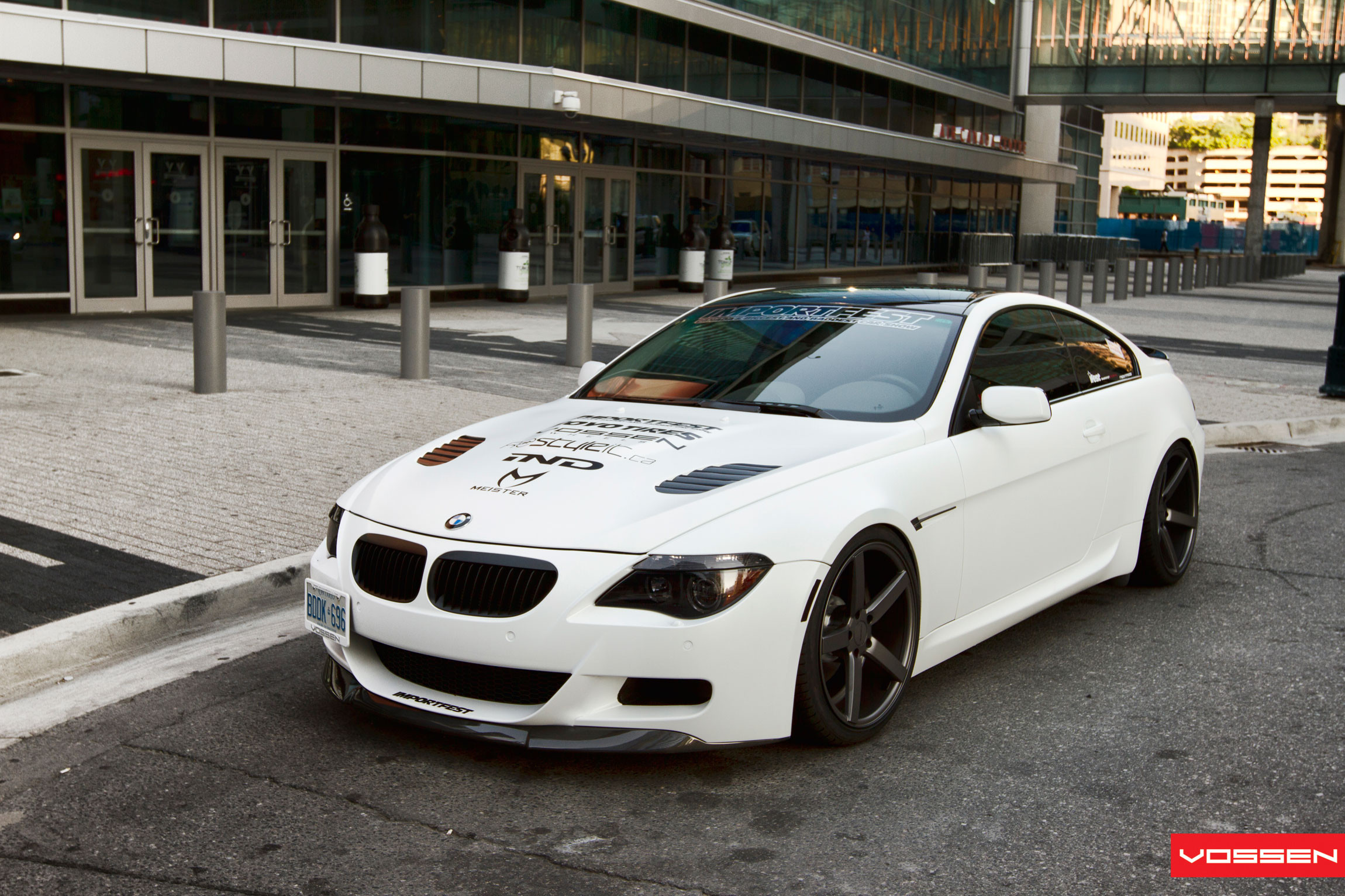 Dark Smoke Halo Headlights on White BMW 6-Series - Photo by Vossen