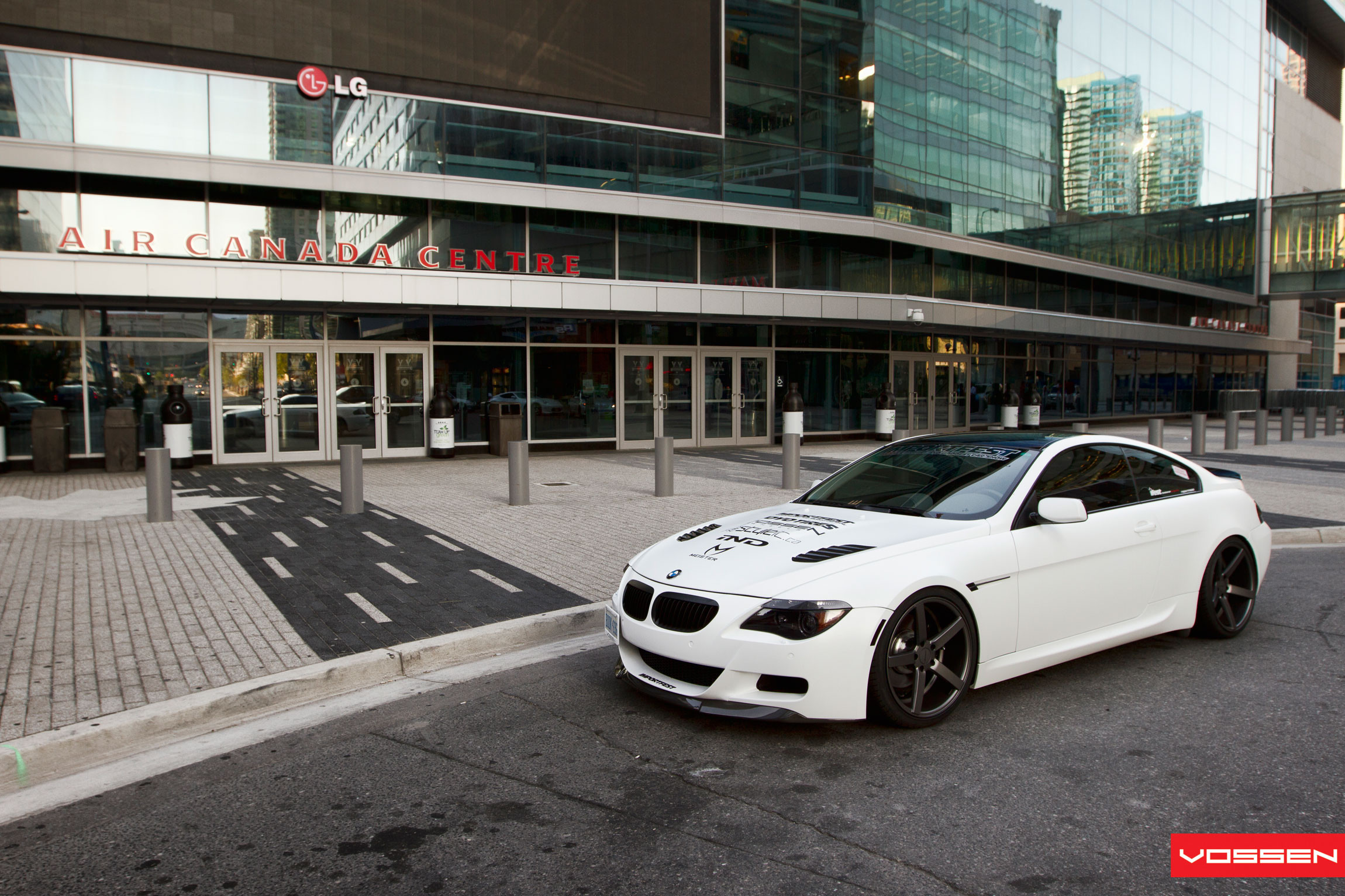 Aftermarket Front Bumper on White BMW 6-Series - Photo by Vossen