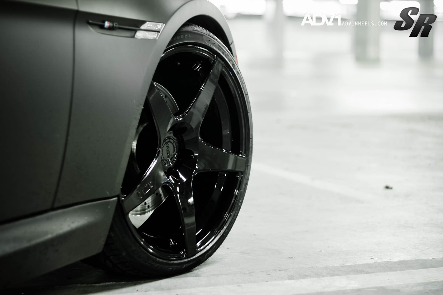 Gray Matte BMW M6 with Custom Gloss Black ADV1 Rims - Photo by ADV.1