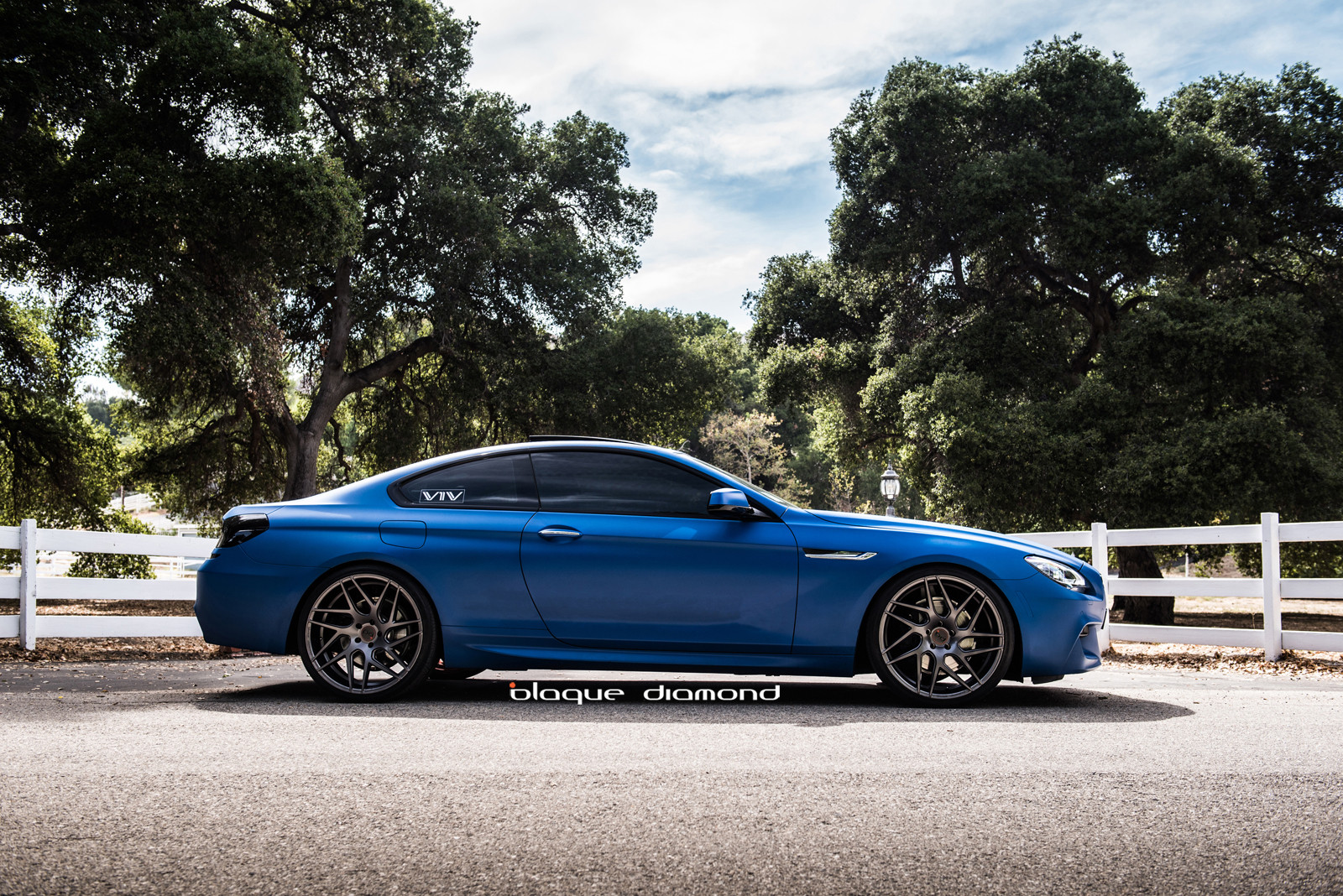 Aftermarket Side Skirts on Matte Blue BMW 6-Series - Photo by Blaque Diamond
