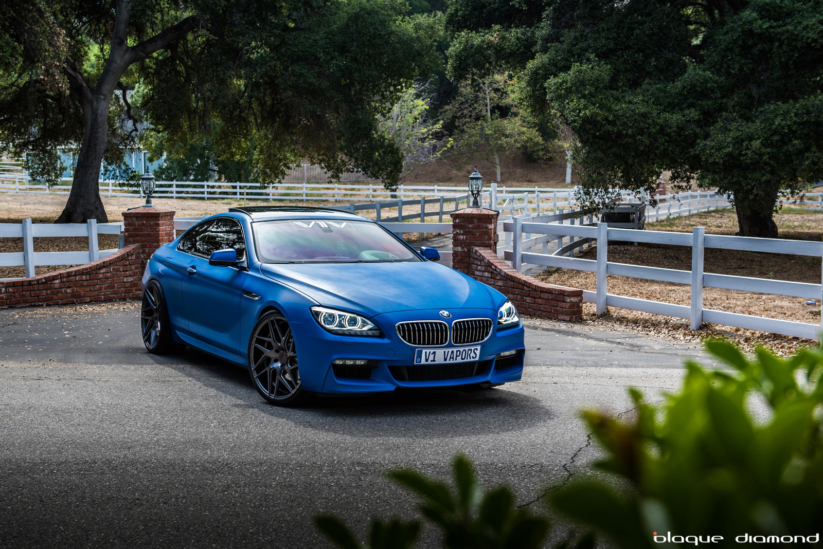 Matte Blue BMW 6-Series with Custom Front Bumper - Photo by Blaque Diamond