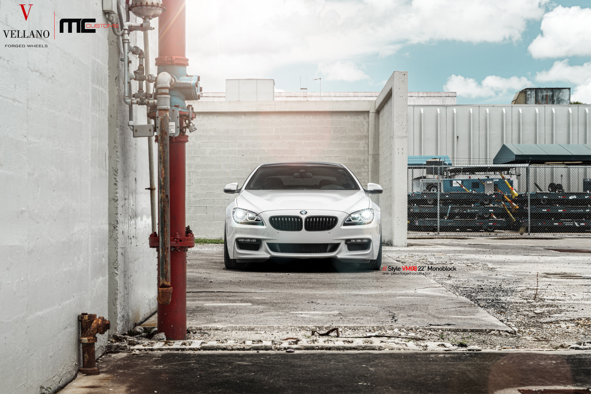 Front Bumper with Fog Lights on White BMW 6-Series - Photo by Vellano