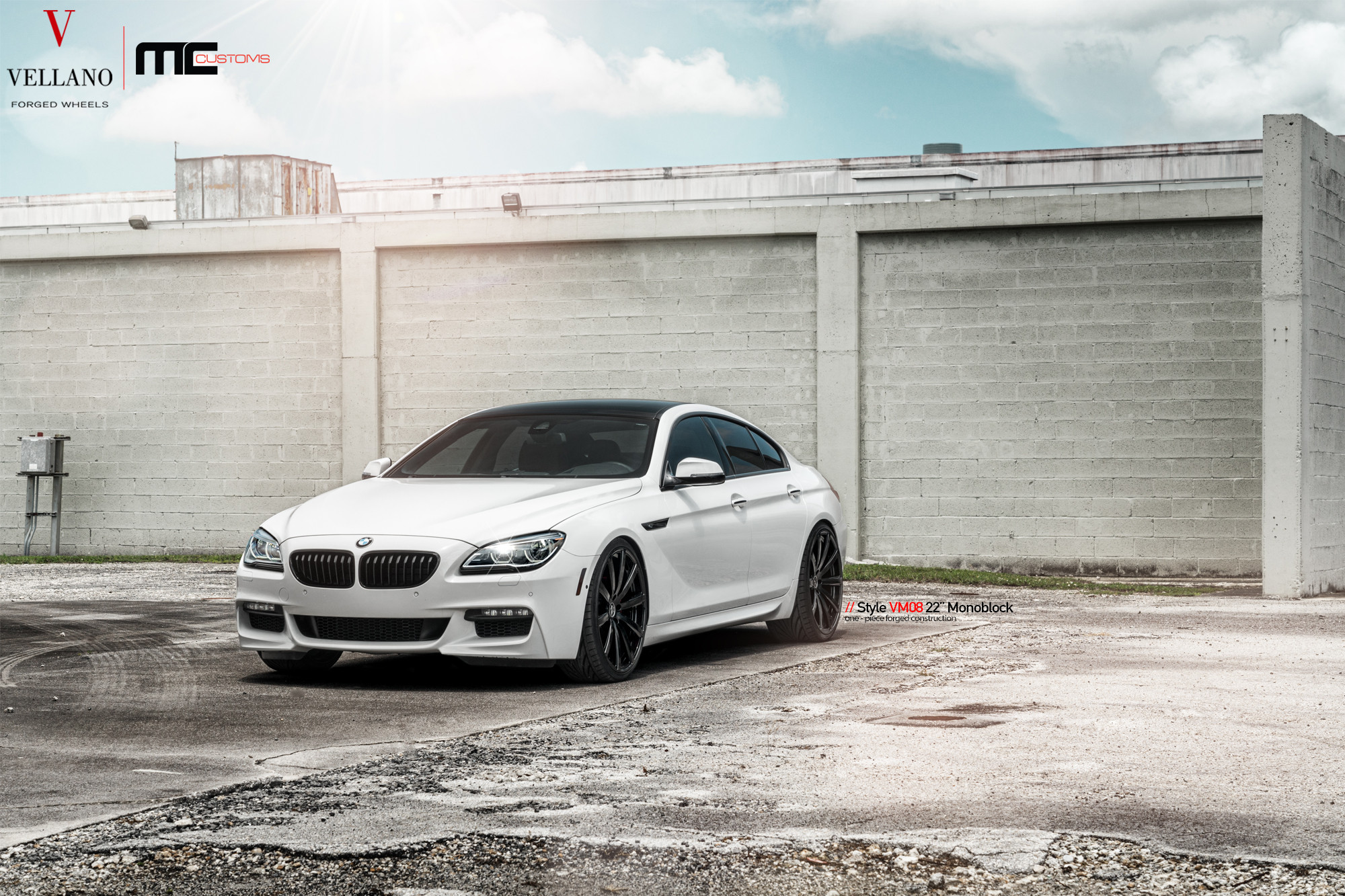 White BMW 6-Series with Custom Headlights - Photo by Vellano