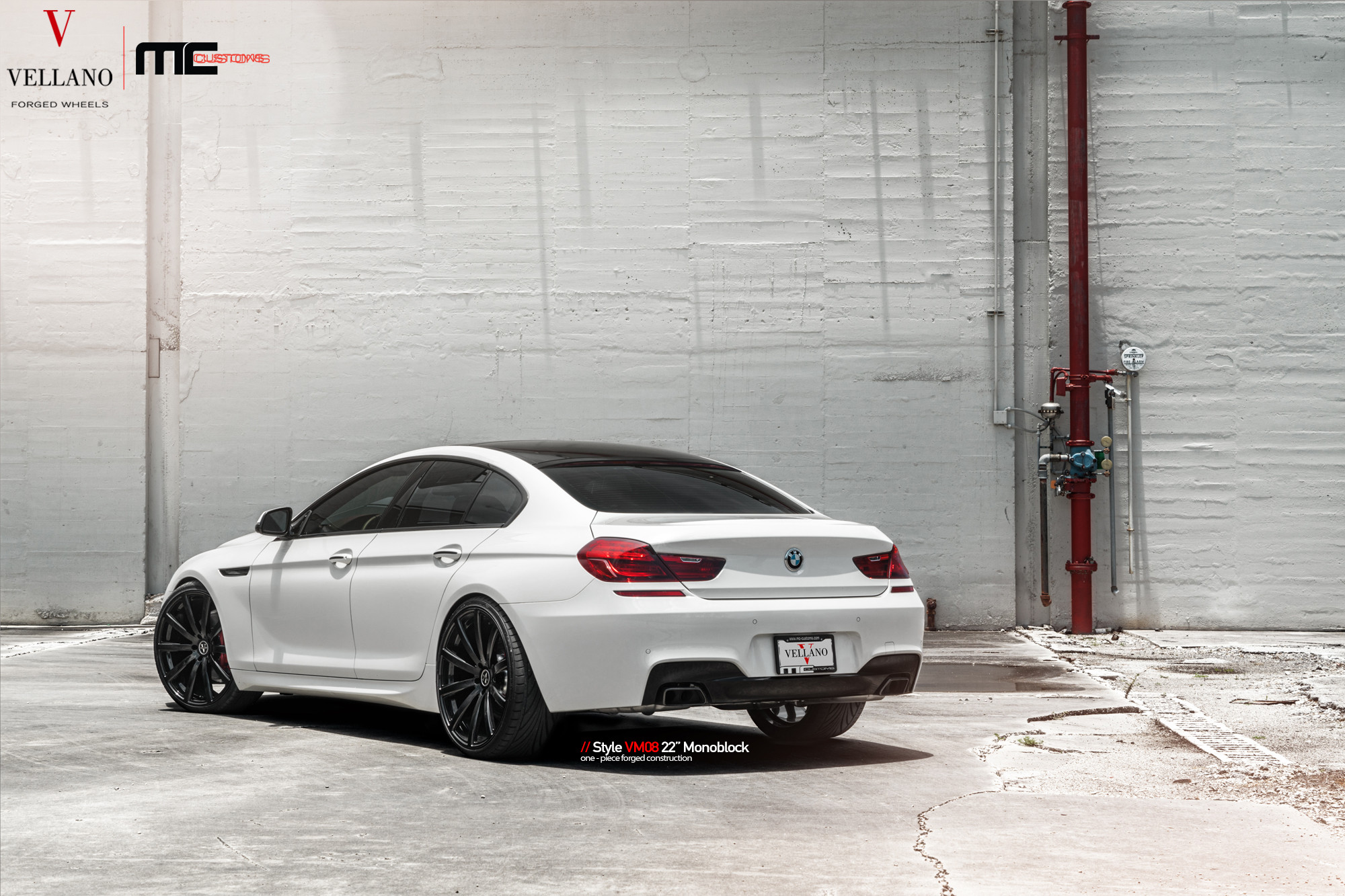 Custom White BMW 6-Series Rear Diffuser - Photo by Vellano
