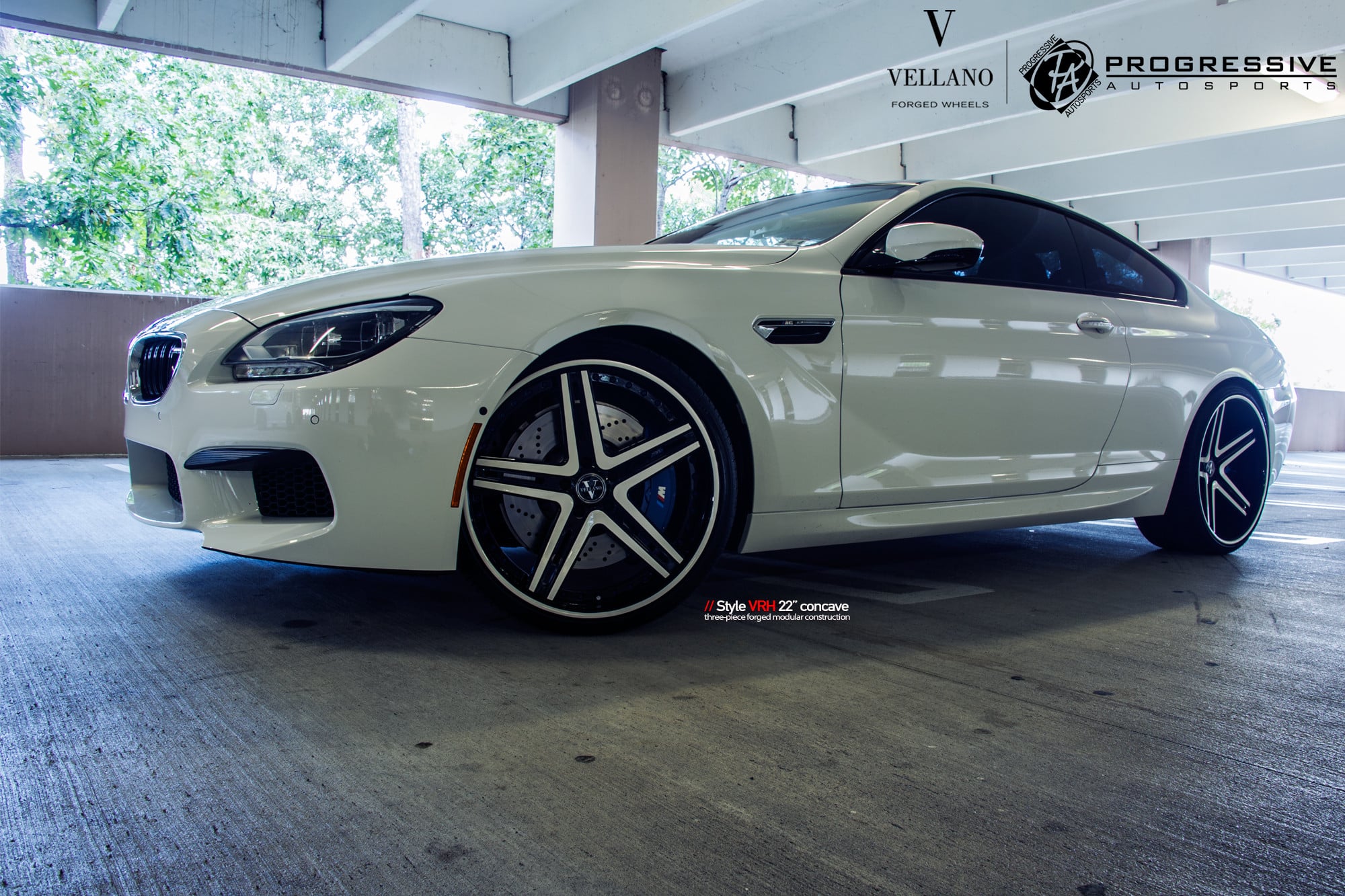 White BMW 6-Series with Custom Front Bumper - Photo by Vellano