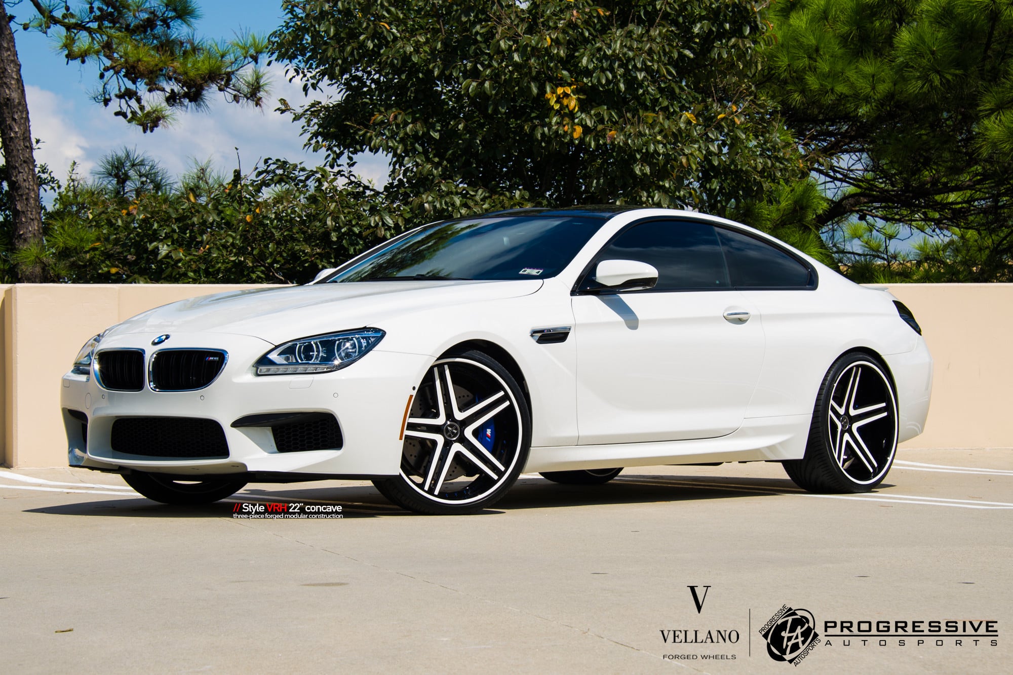 White BMW 6-Series with Custom Side Skirts - Photo by Vellano