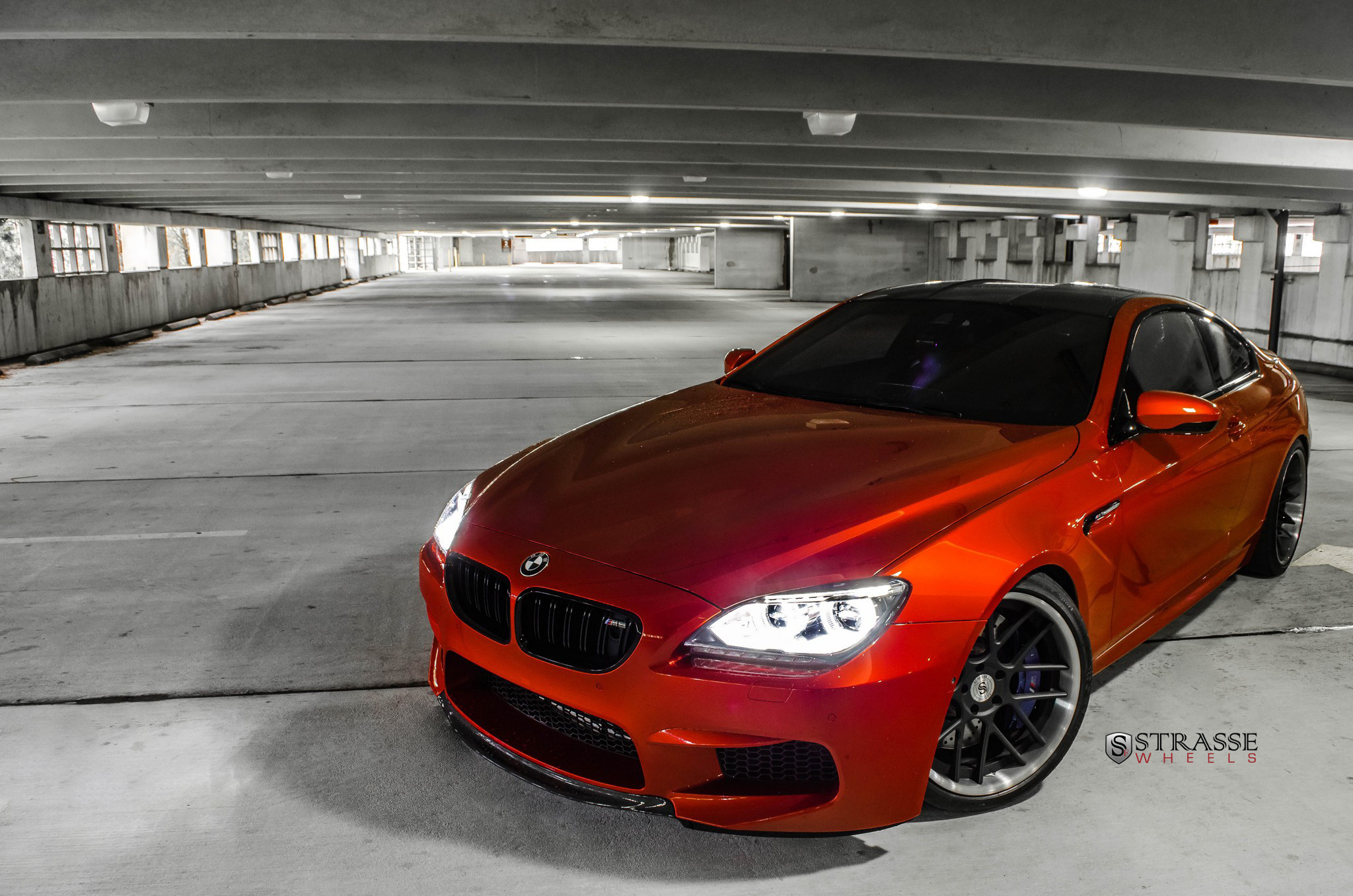 Red BMW 6-Series with Custom Front Bumper - Photo by Strasse Forged