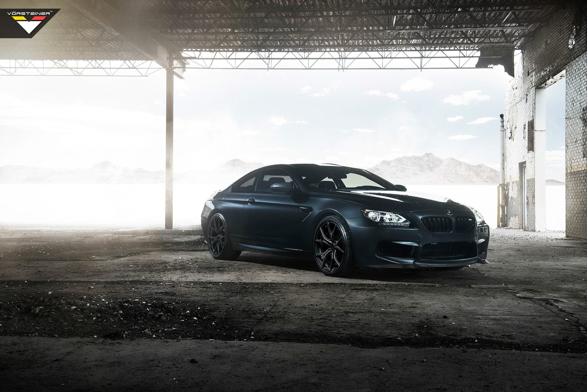 Aftermarket Headlights on Matte Black BMW 6-Series - Photo by Strasse Forged