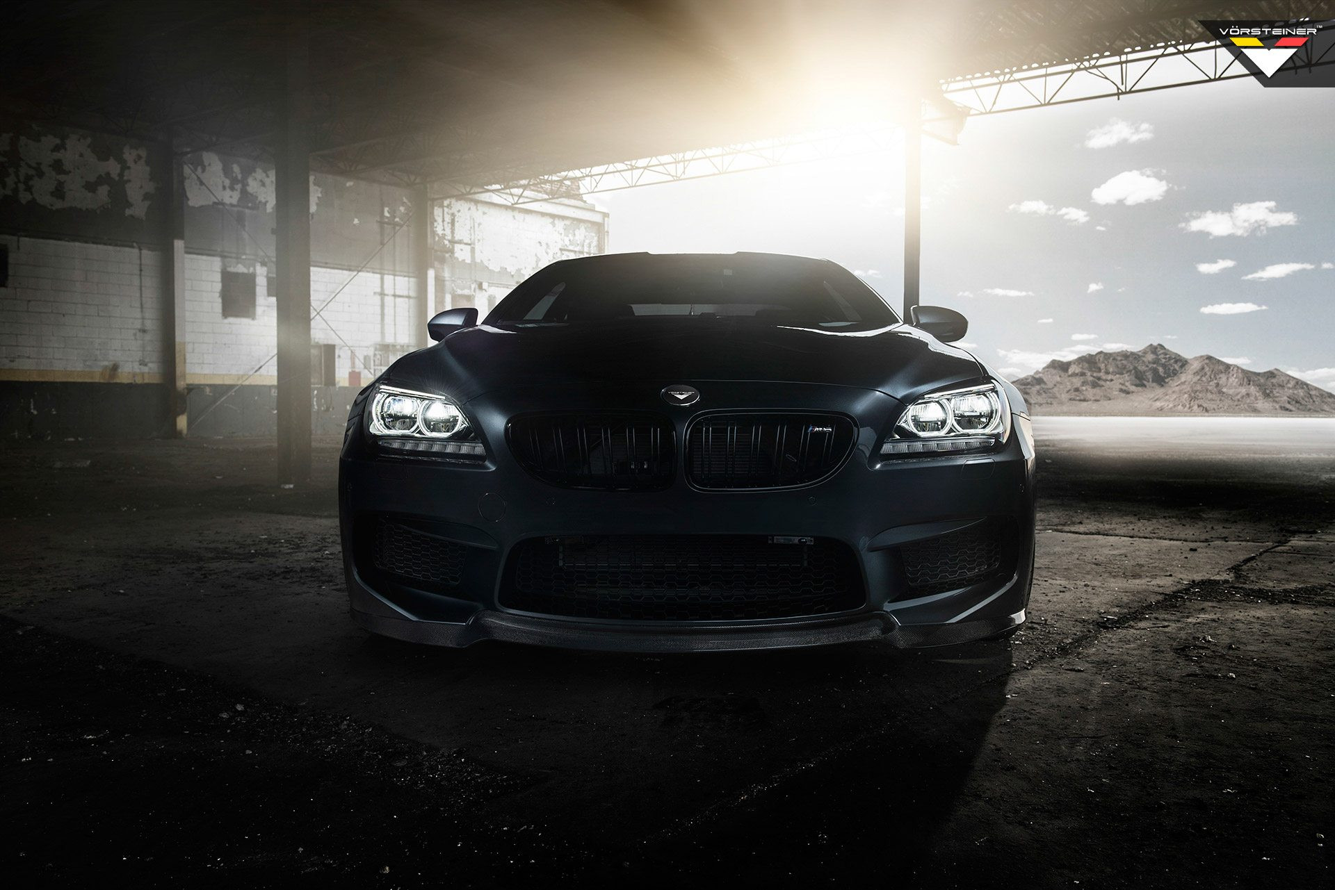 Matte Black BMW 6-Series with Carbon Fiber Front Lip - Photo by Strasse Forged