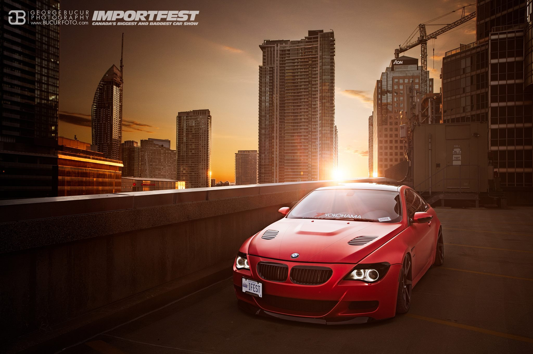 Red Matte BMW 6-Series with Custom Vented Hood - Photo by ONEighty NYC