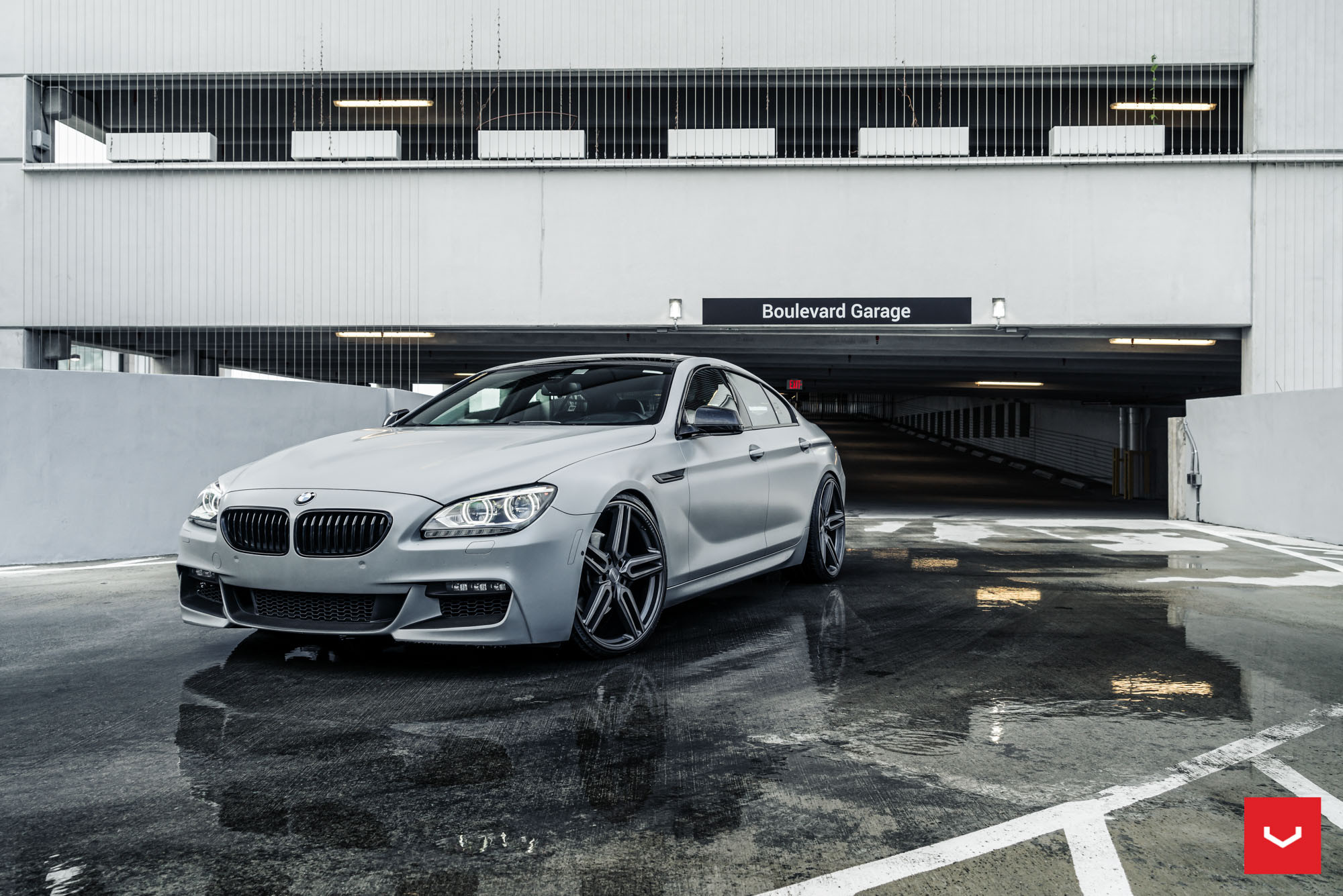 Gray BMW 6-Series with Aftermarket Halo Headlights - Photo by Vossen