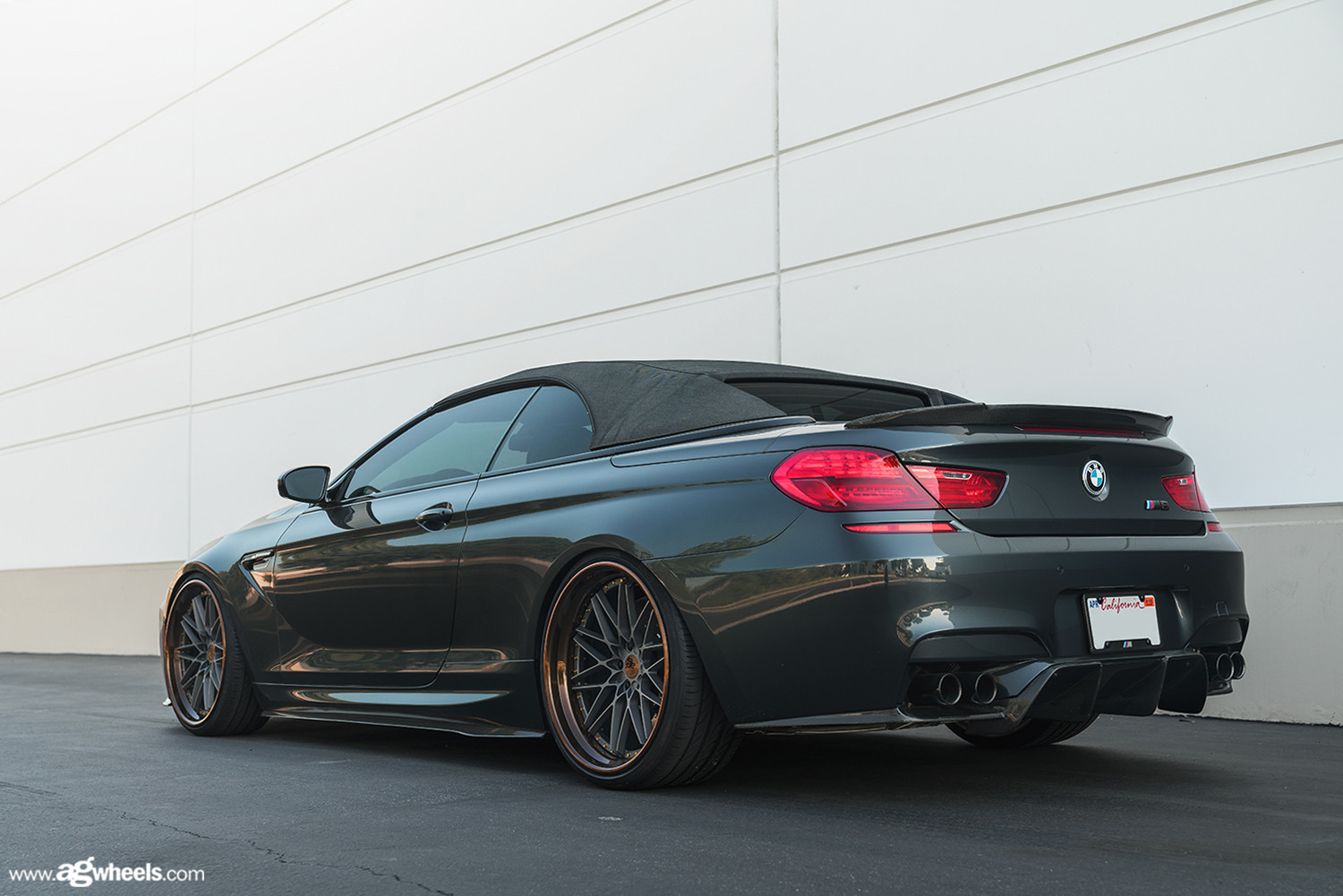 Carbon Fiber Rear Lip Spoiler on Black BMW 6-Series - Photo by Avant Garde Wheels