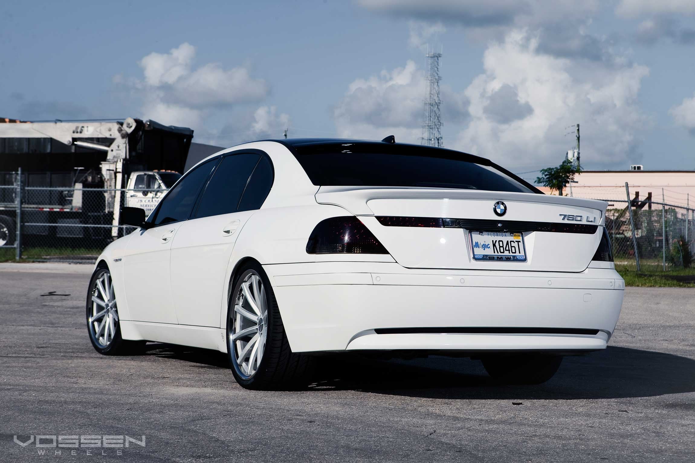 White BMW 7-Series with Red Smoke LED Taillights - Photo by Vossen