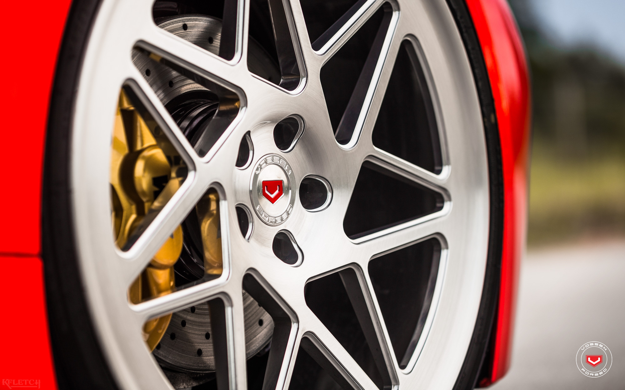 Forged Chrome LC Vossen Rims on Red BMW i8 - Photo by Vossen