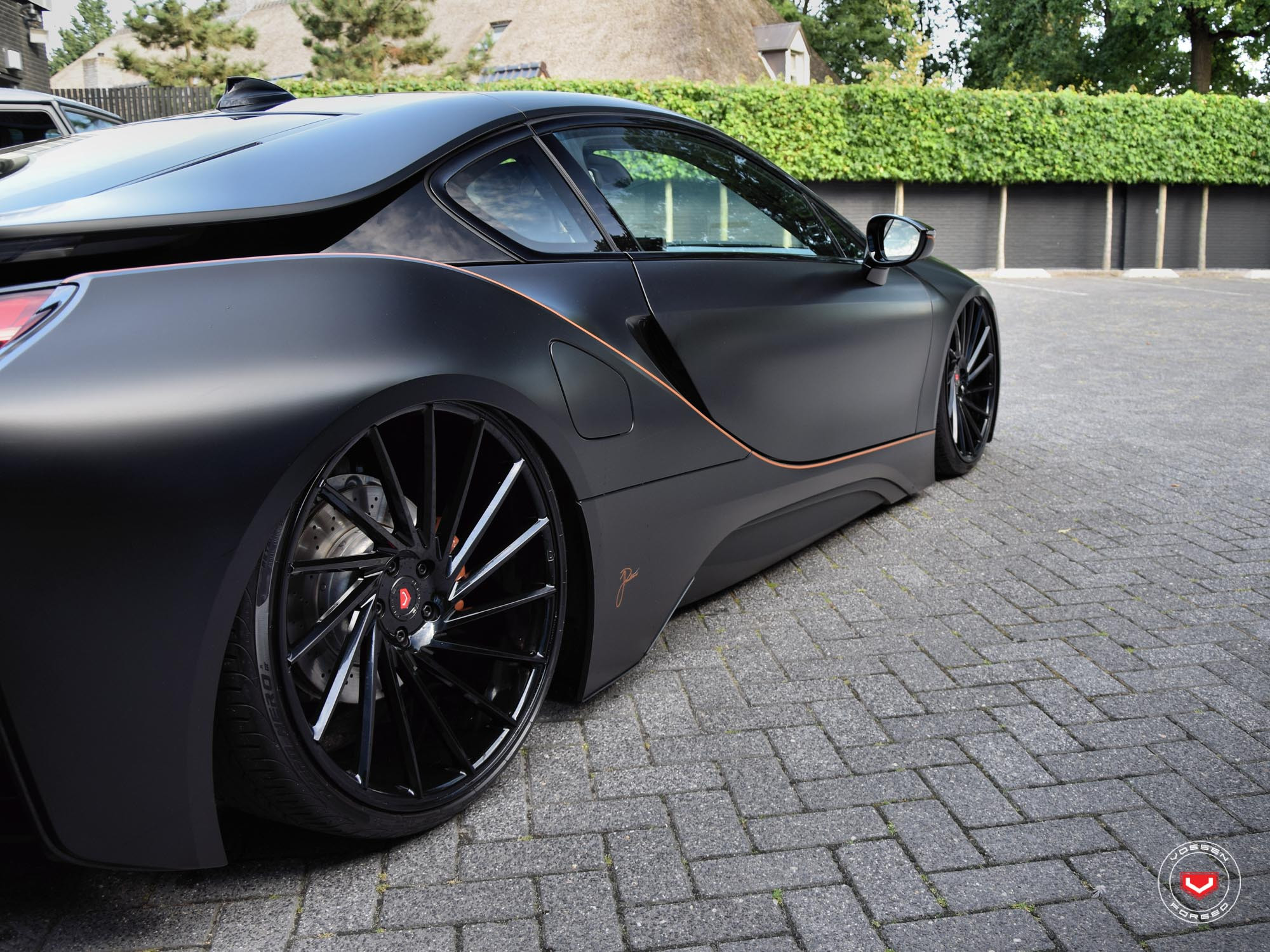 Black Matte BMW i8 with Forged VPS Vossen Wheels - Photo by Vossen