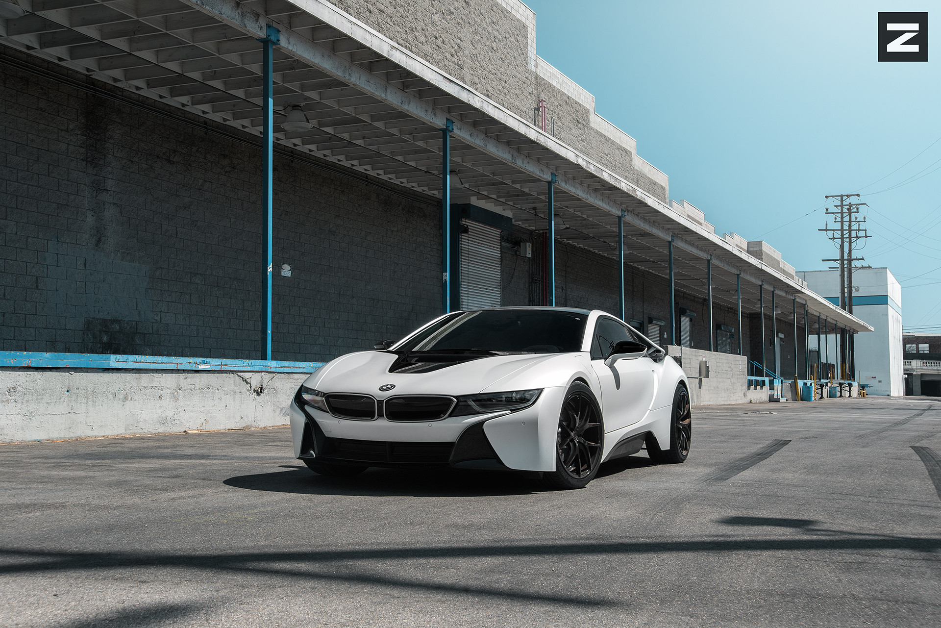 White BMW i8 with Dark Smoke Headlights - Photo by Zito Wheels