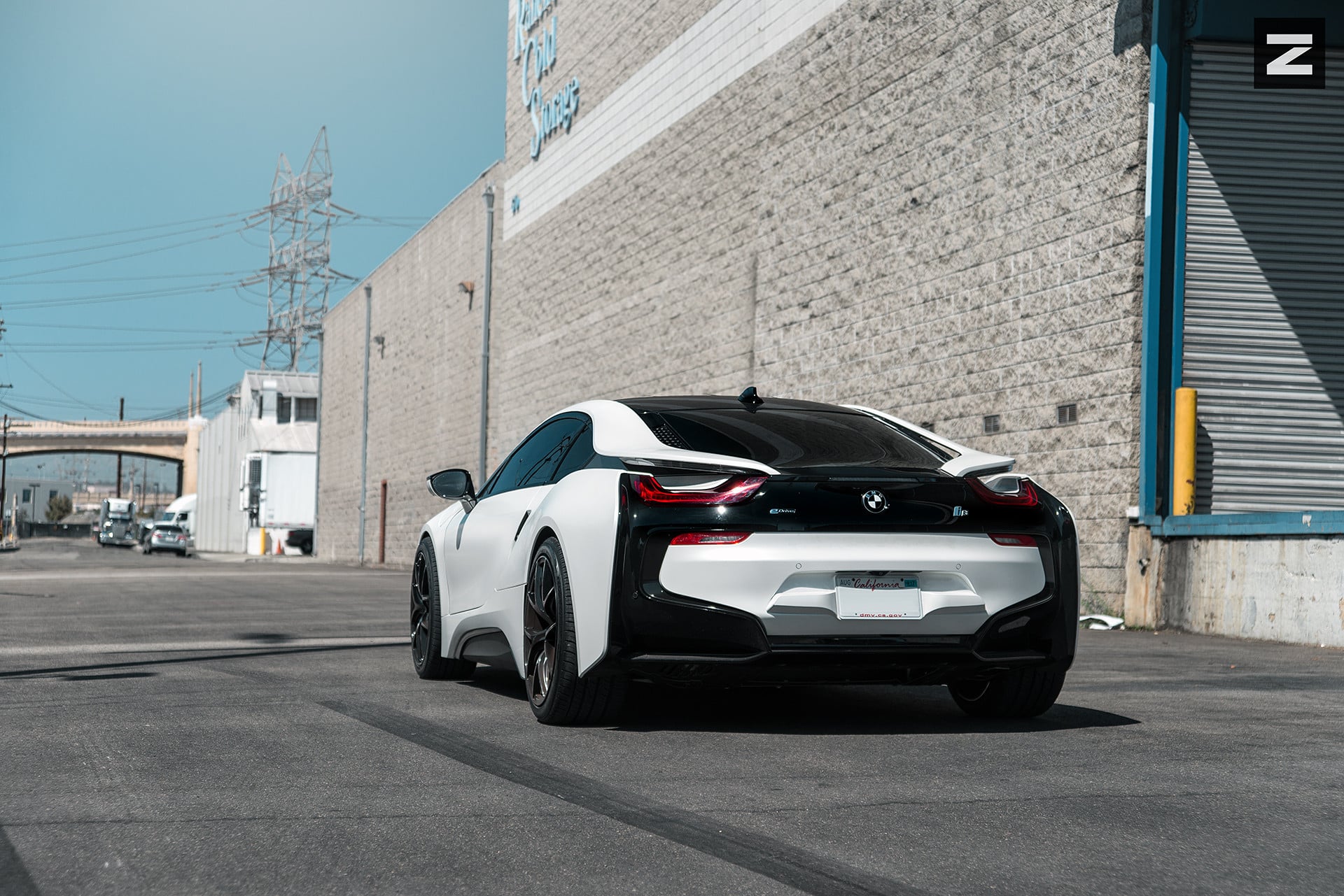 White BMW i8 with Red LED Taillights - Photo by Zito Wheels
