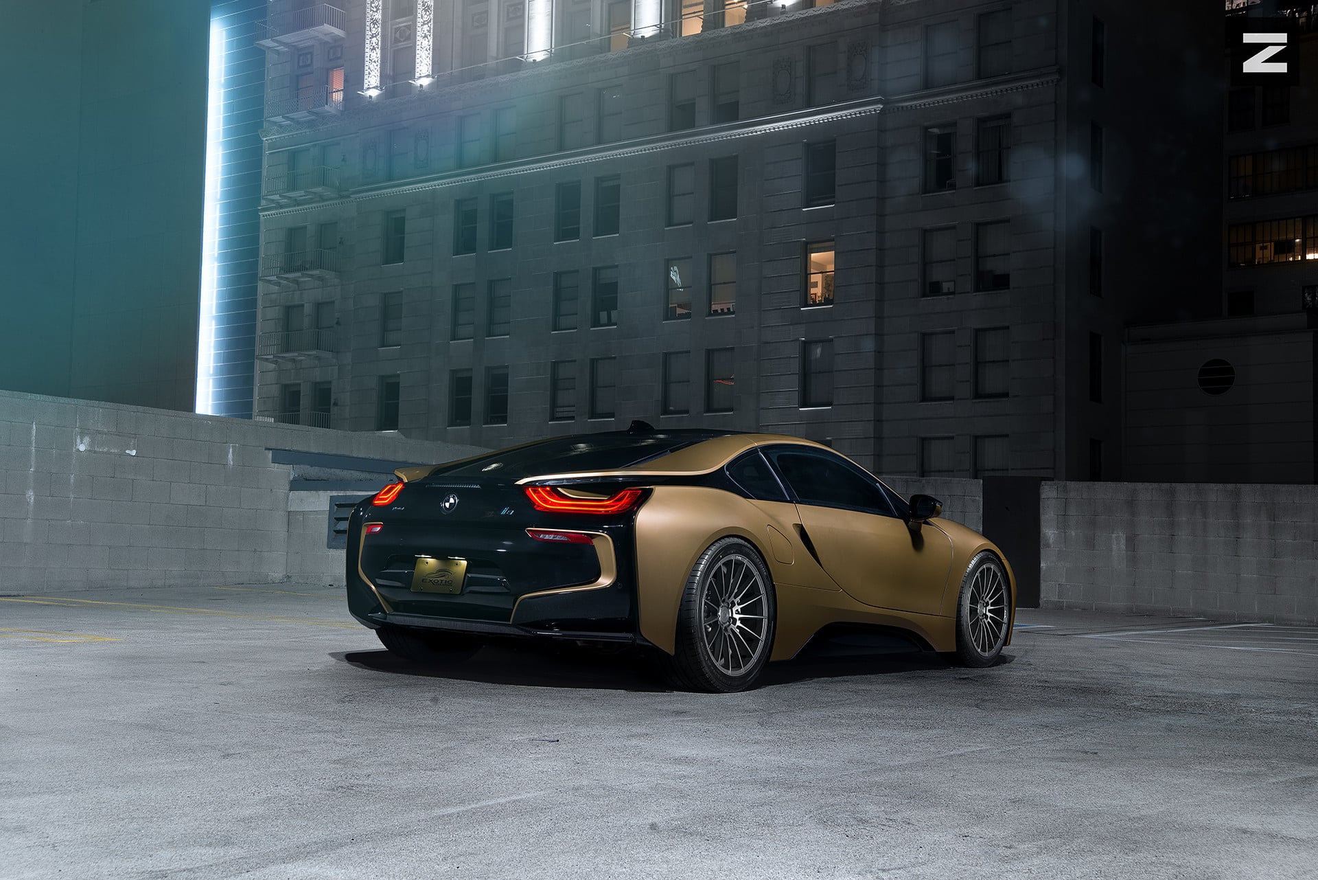Aftermarket Rear Bumper on Bronze BMW i8 - Photo by Zito Wheels