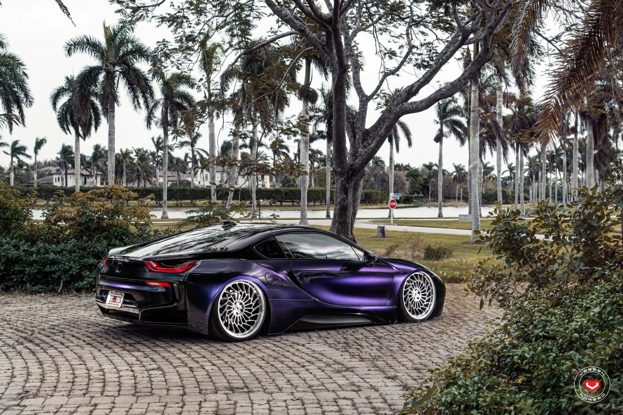 Custom Purple BMW i8 Rear Diffuser - Photo by Vossen