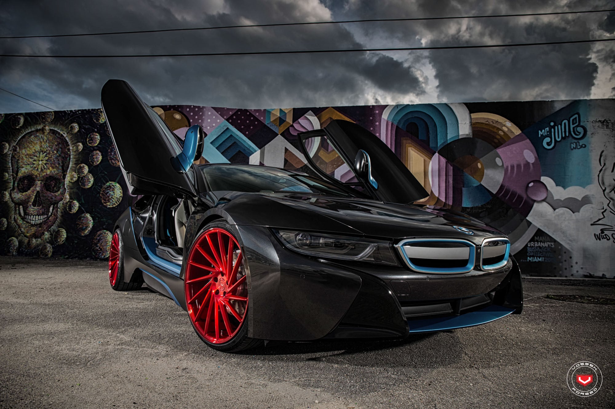 Red Vossen VPS304 on Lowered Bmw i8 - Photo by Vossen