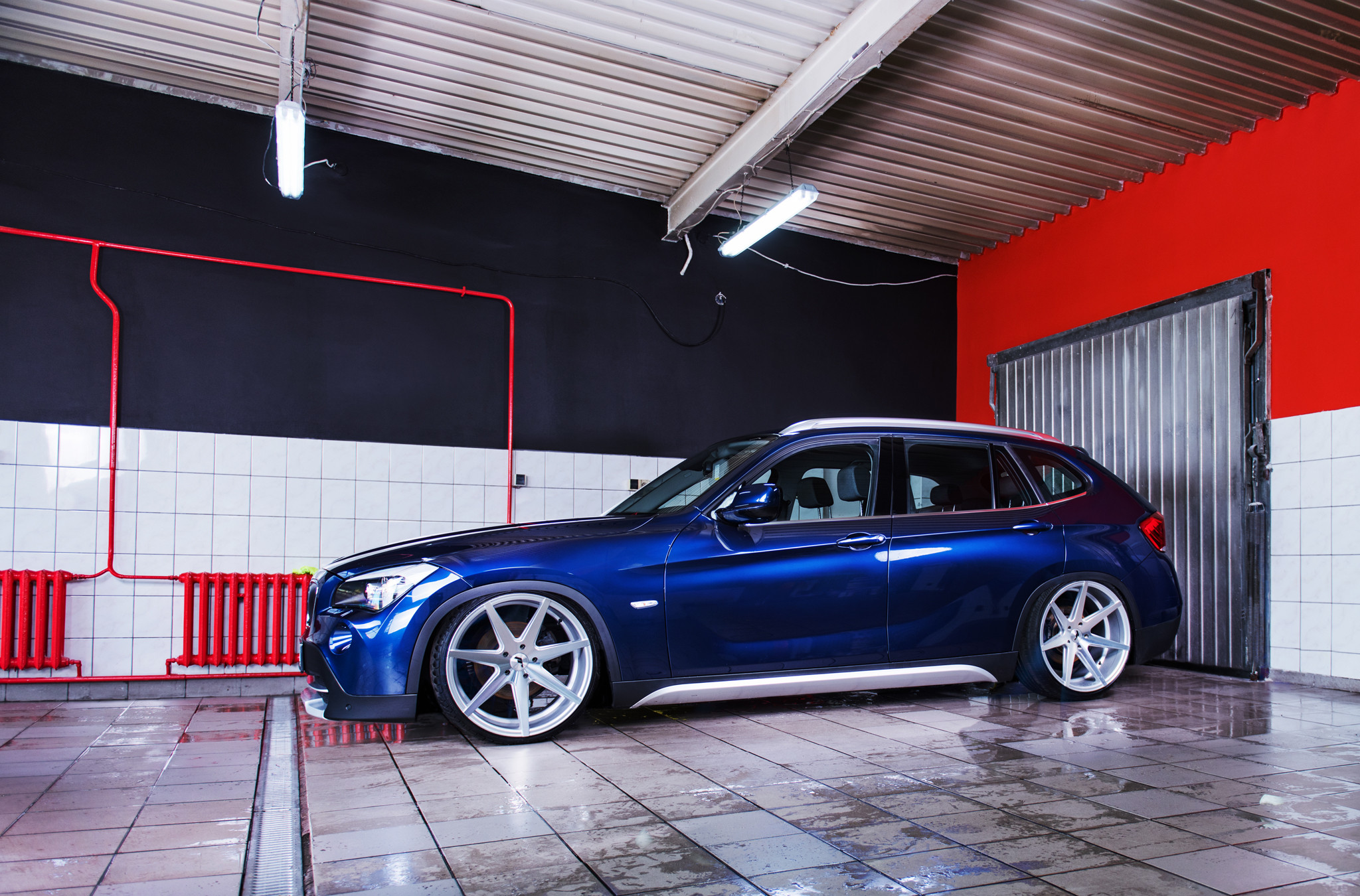 Custom Silver JR Wheels on Blue BMW X1 - Photo by JR Wheels
