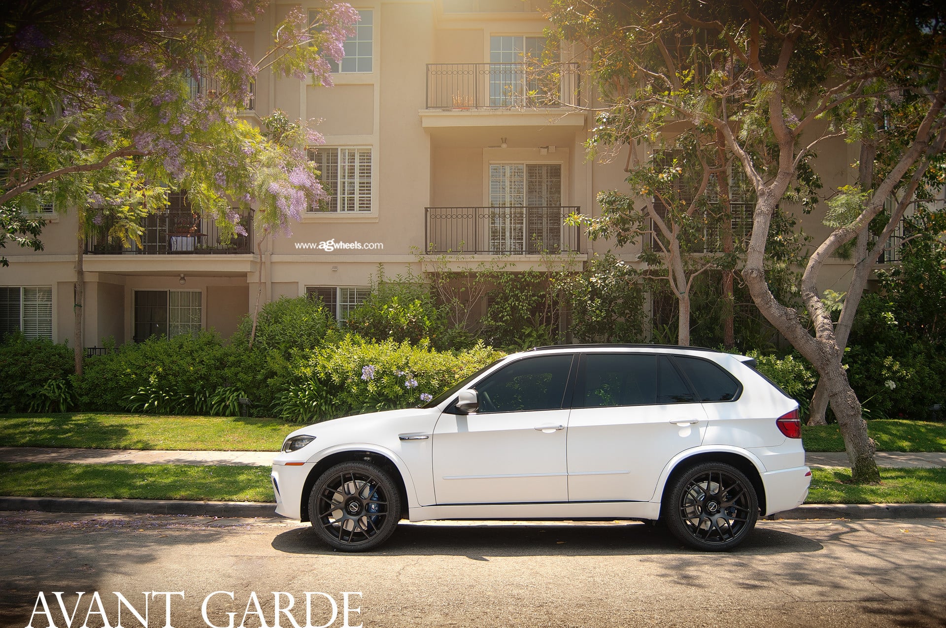Aftermarket Side Skirts on White BMW X5 - Photo by Avant Garde Wheels