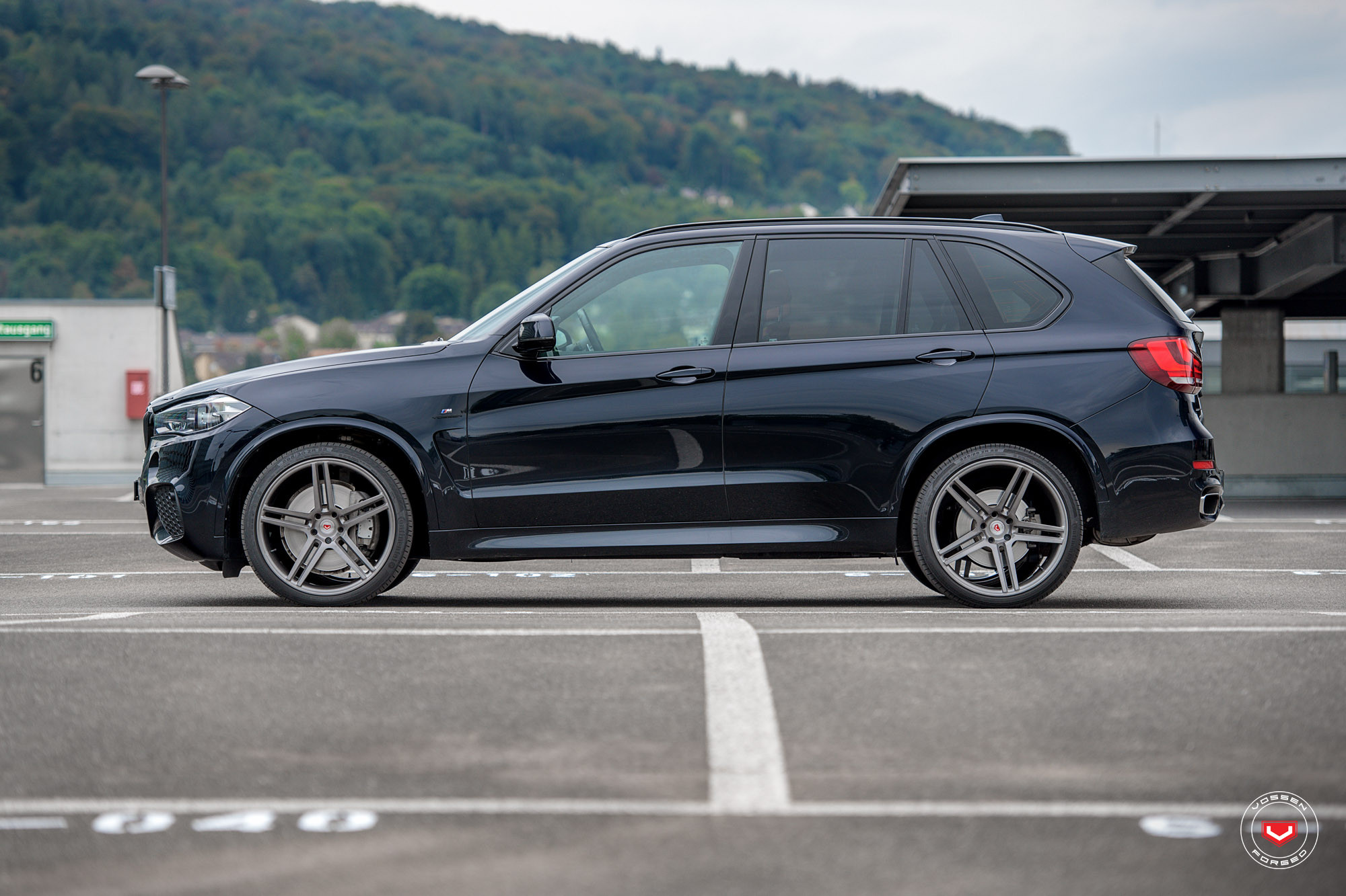 Dark Smoke Vossen Forged Wheels on Black BMW X5 - Photo by Vossen
