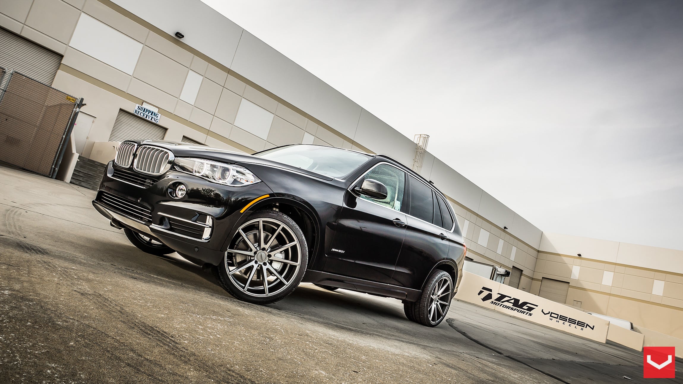 Custom Black BMW X5 with Chrome Front Bumper Cover - Photo by Vossen