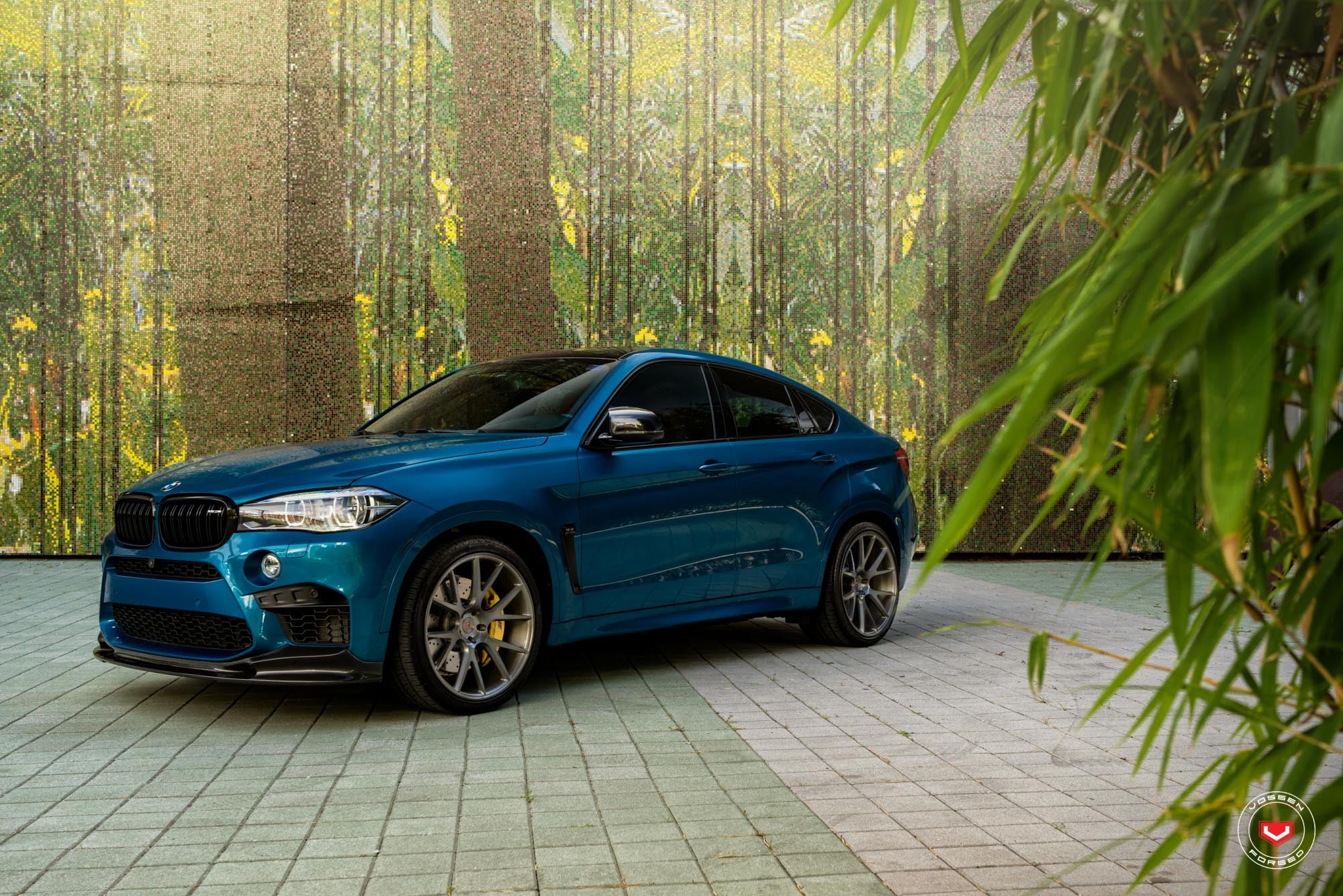 Vossen Rims with Yellow Brakes on Blue BMW X6 - Photo by Vossen