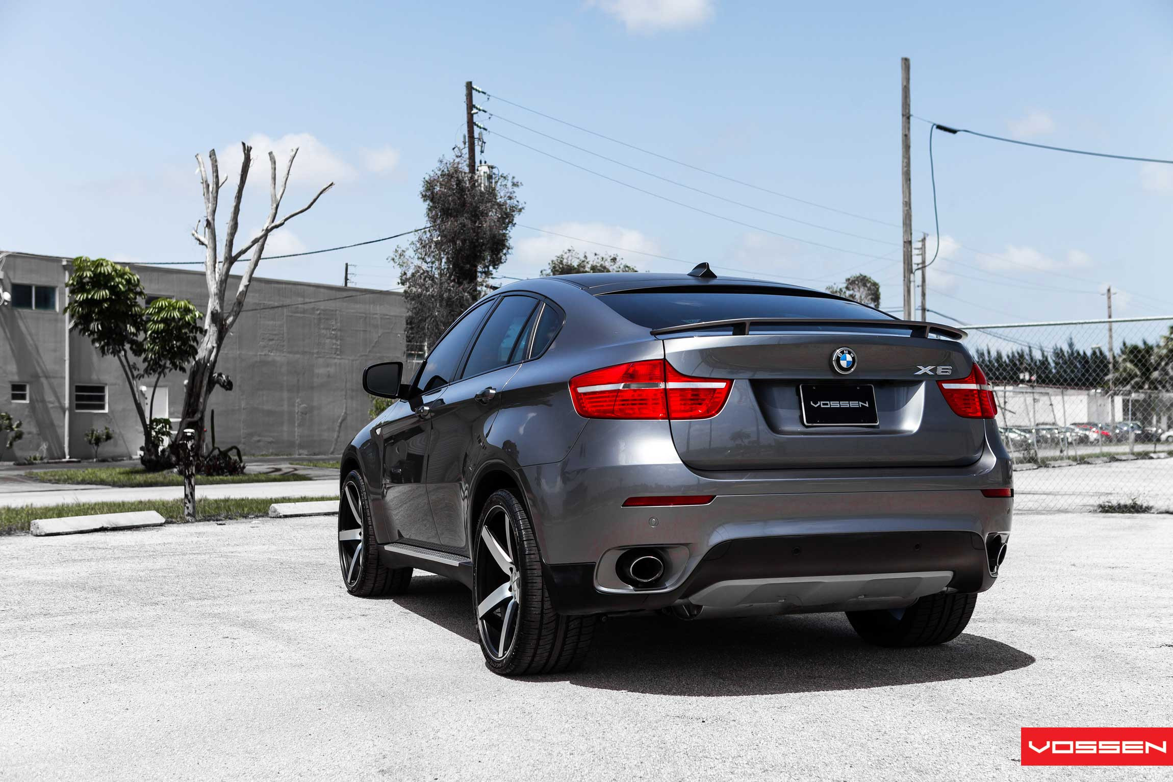 Gray Metallic BMW X6 Rear Spoiler - Photo by Vossen