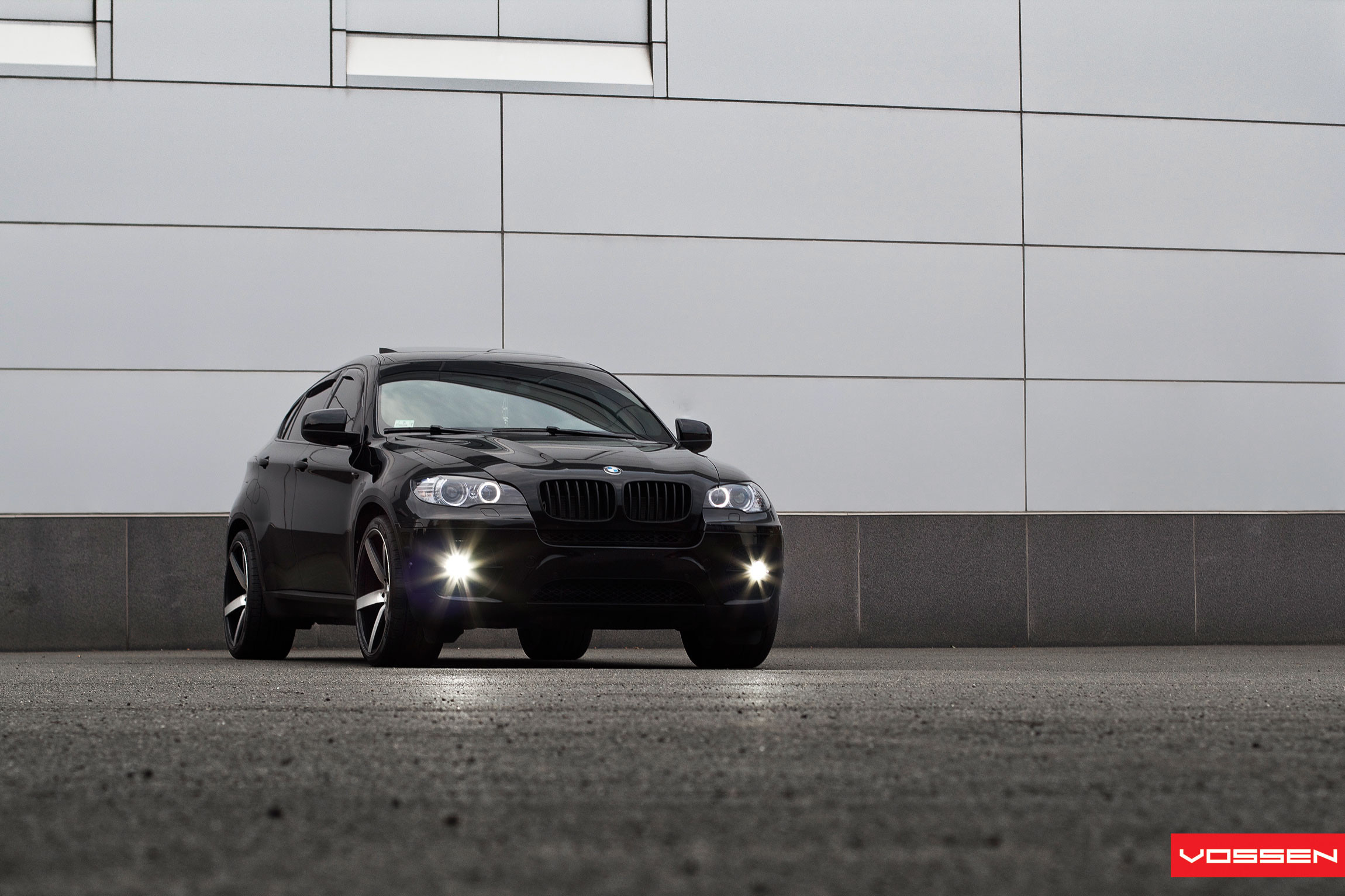 Black BMW X6 with LED Fog Lights - Photo by Vossen