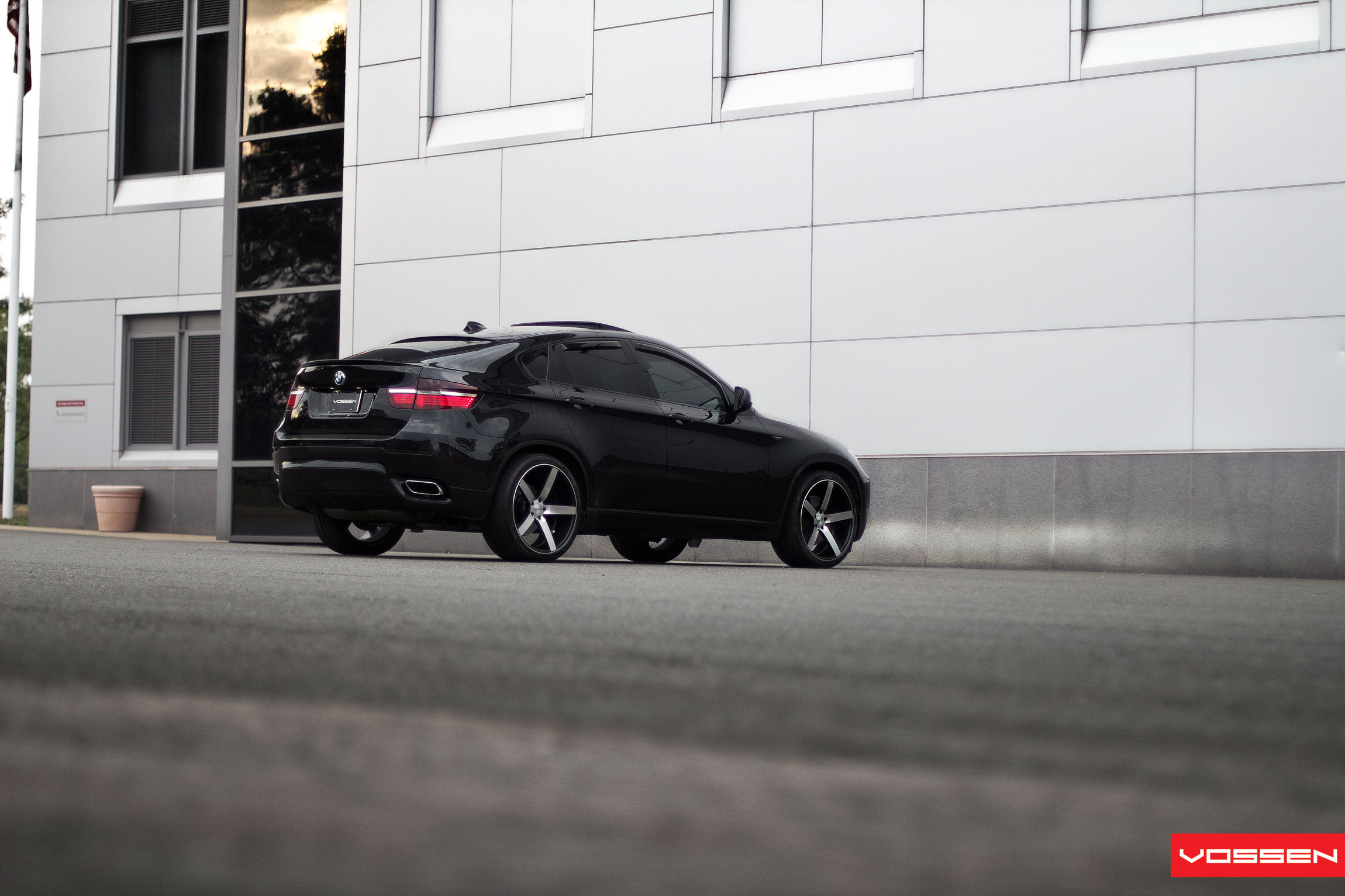 Rear Bumper Cover on Black BMW X6 - Photo by Vossen