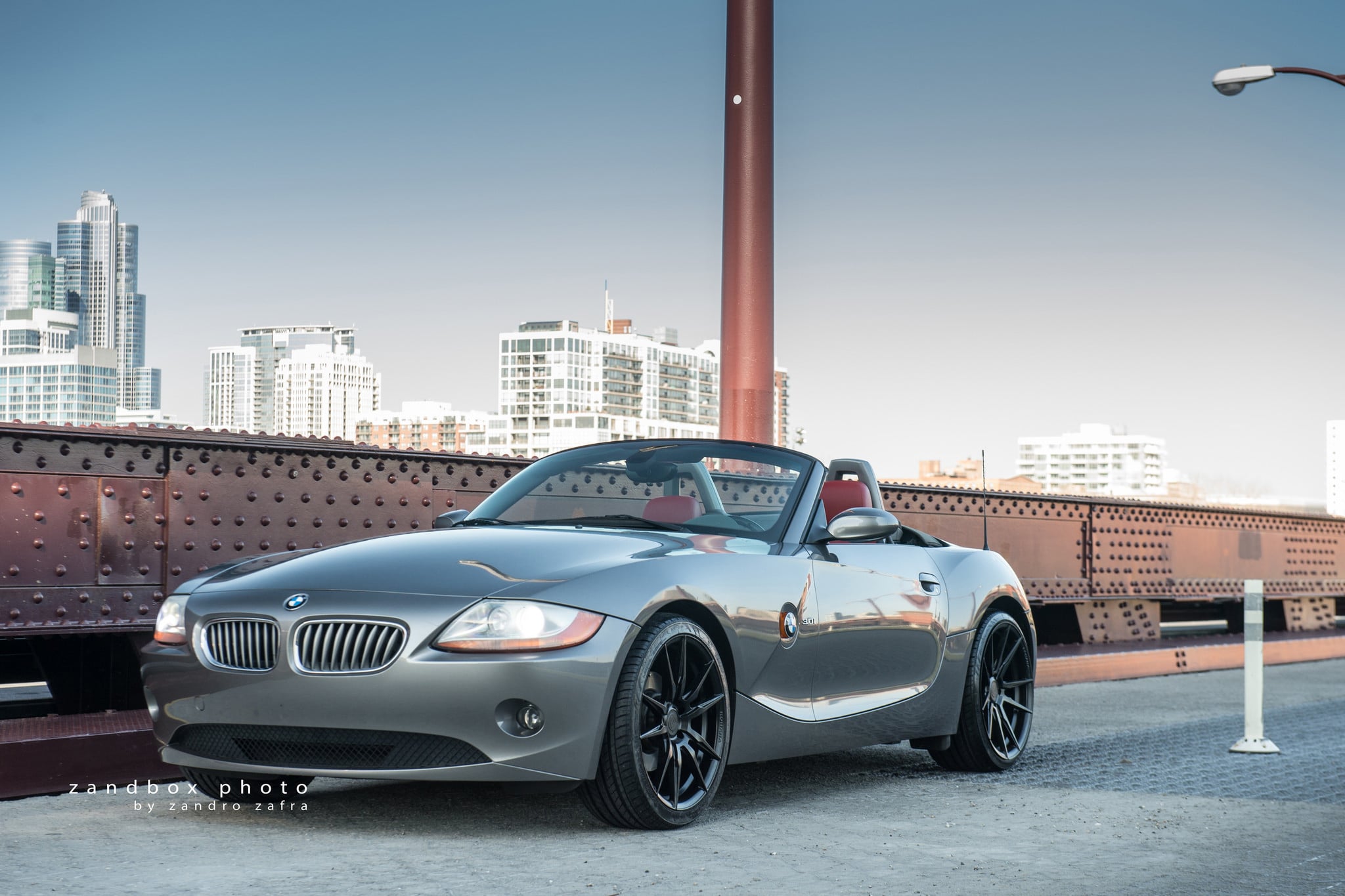 Gray Convertible BMW Z4 with Custom Front Bumper - Photo by zandbox