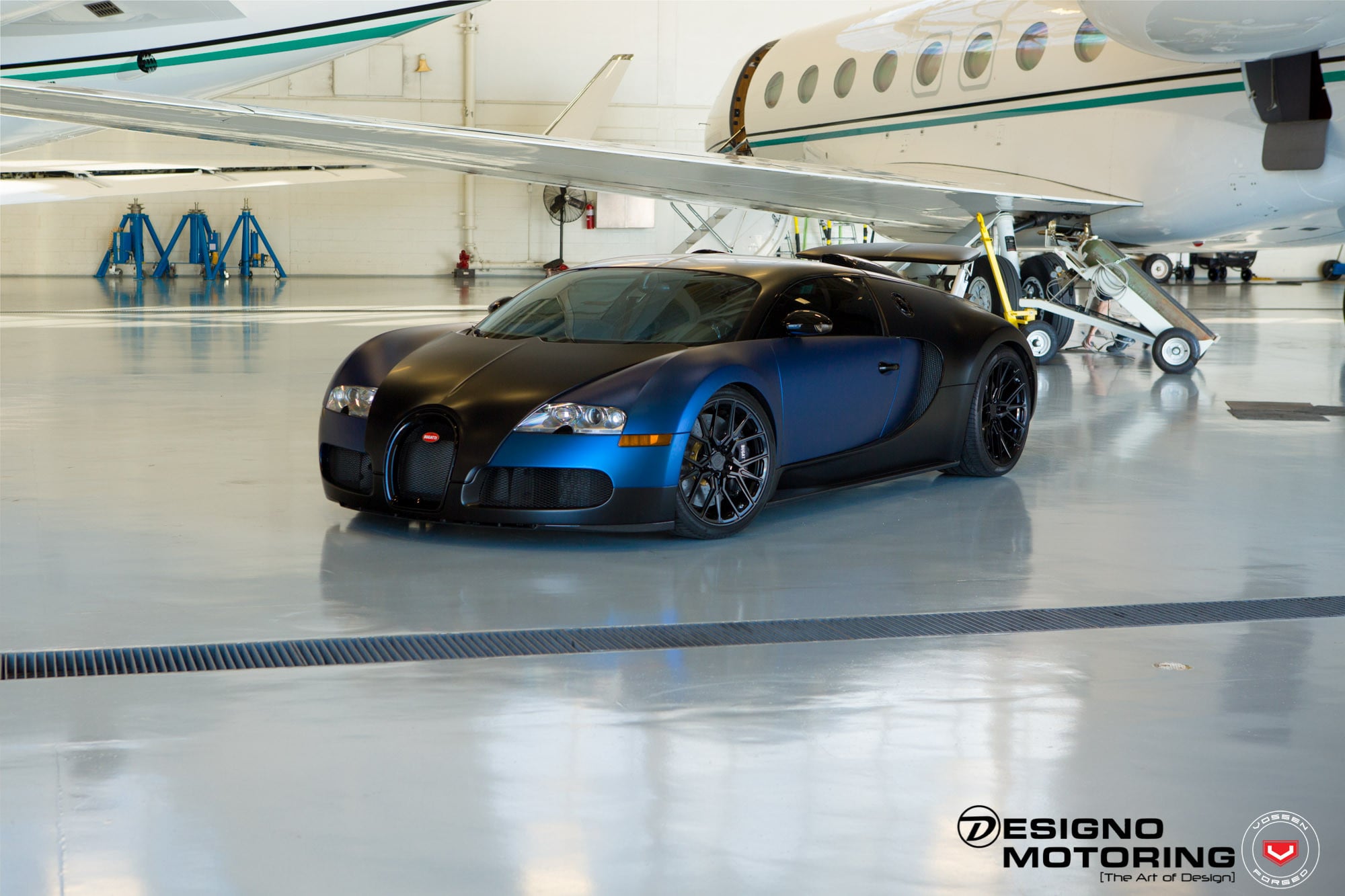 Dark Blue Bugatti Veyron with Forged Vossen Rims - Photo by Vossen
